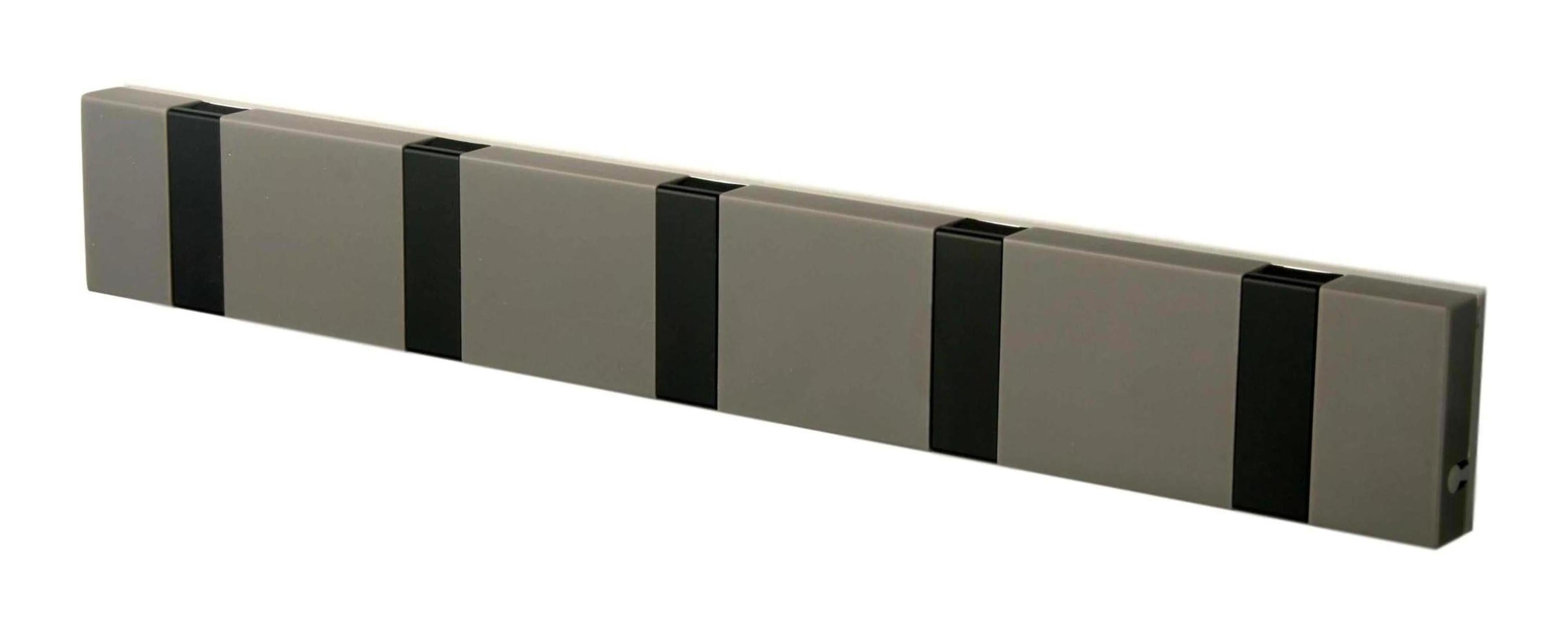 Loca Knax Lite Horizontal Coat Rack 5 Hooks, Corian Grey/Black