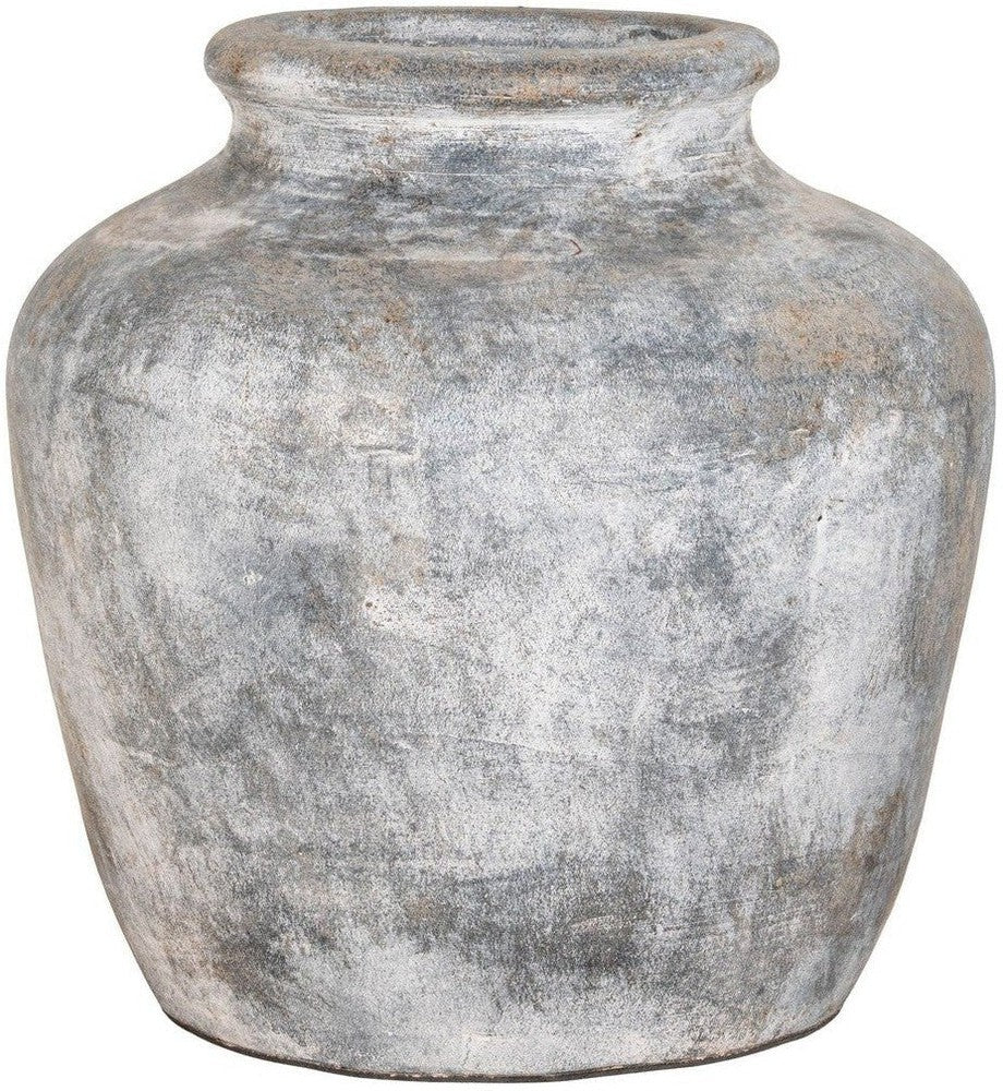 House Nordic Santo Decoration Vase, Antique Light Grey, ø30x30 Cm