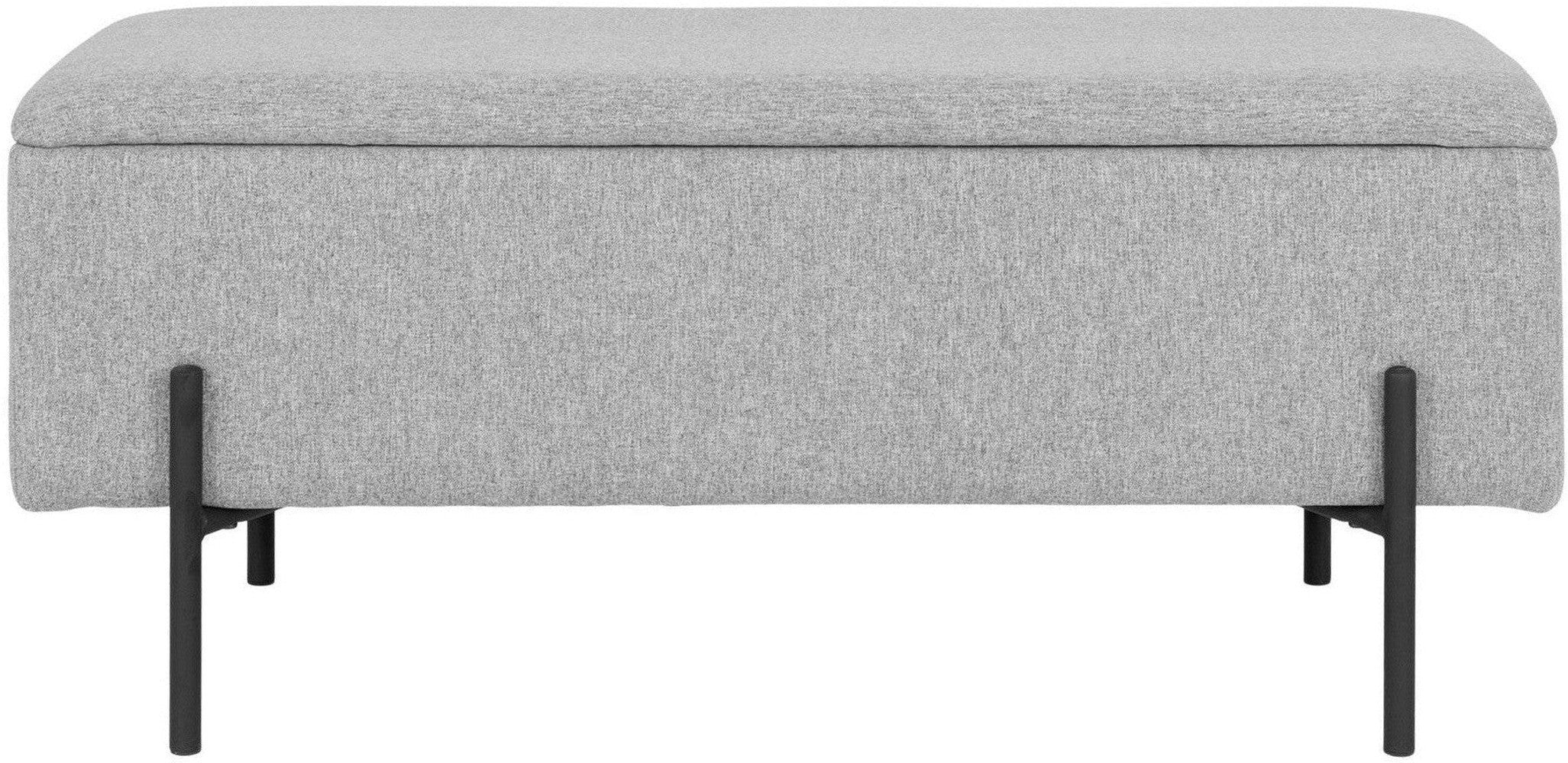 House Nordic Watford Bench With Storage, Light Grey, 95x36,5x43 Cm, Hn1275