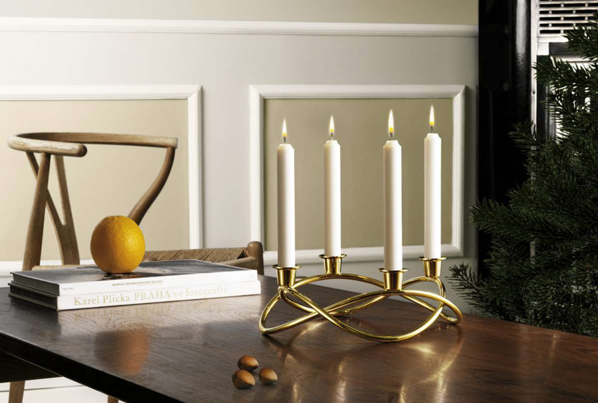 Georg Jensen Sæson Lysestage Guld Belægning, 26 Cm 