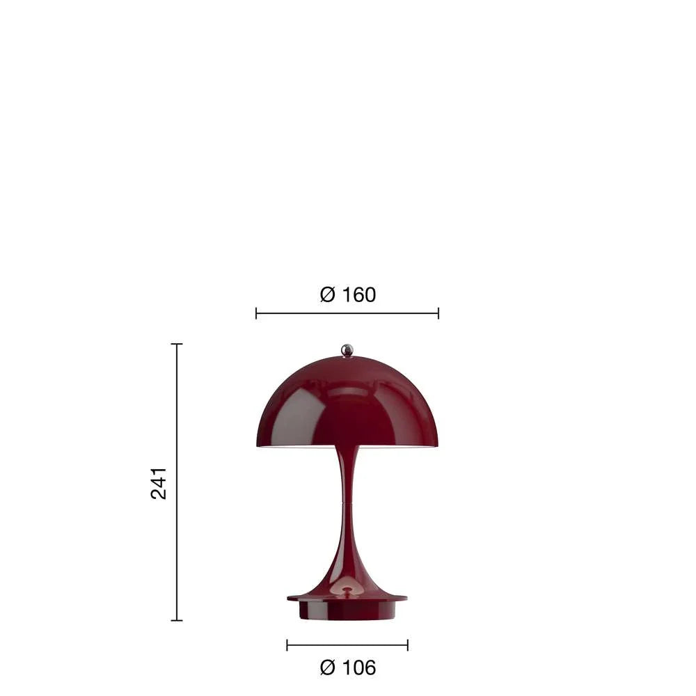 Louis Poulsen Panthella 160 Portable Table Lamp V3, Opaque Burgundy