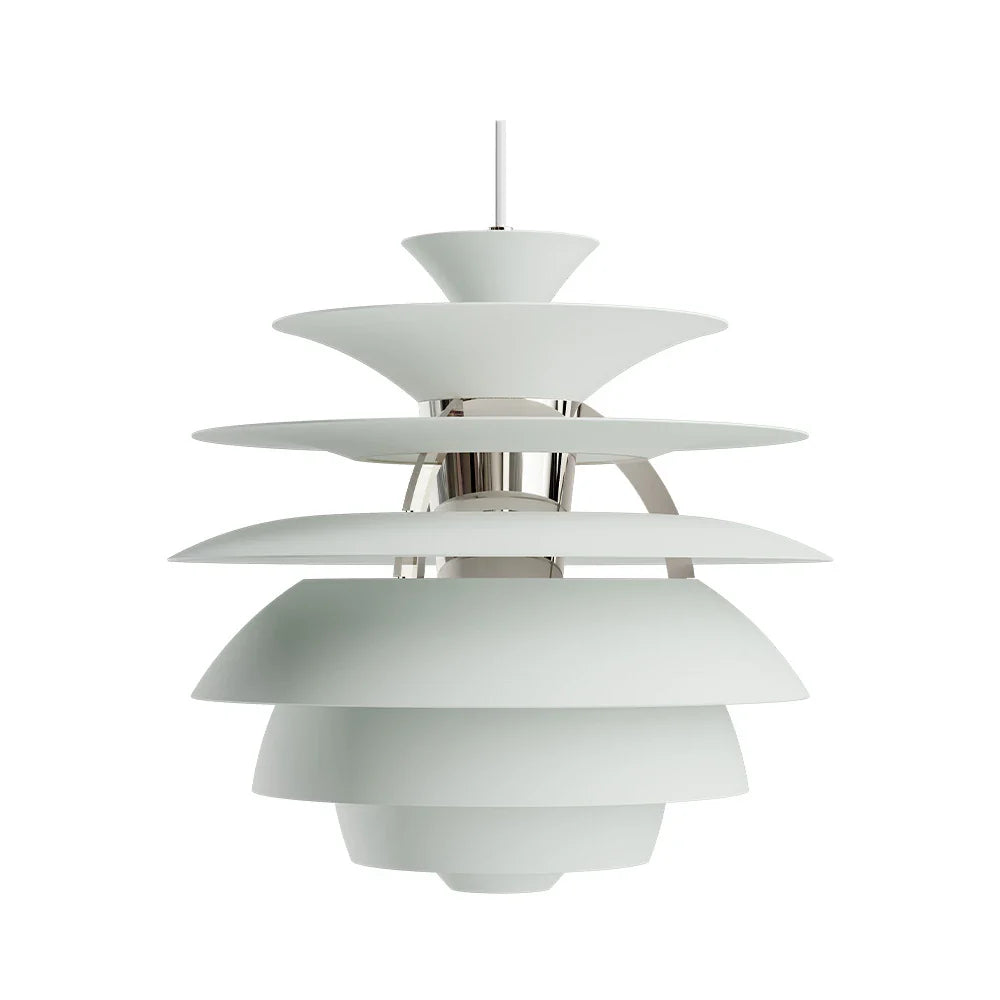 Louis Poulsen Ph Snowball Pendant, Verde Polvoriento/Cromo de Alto Brillo 