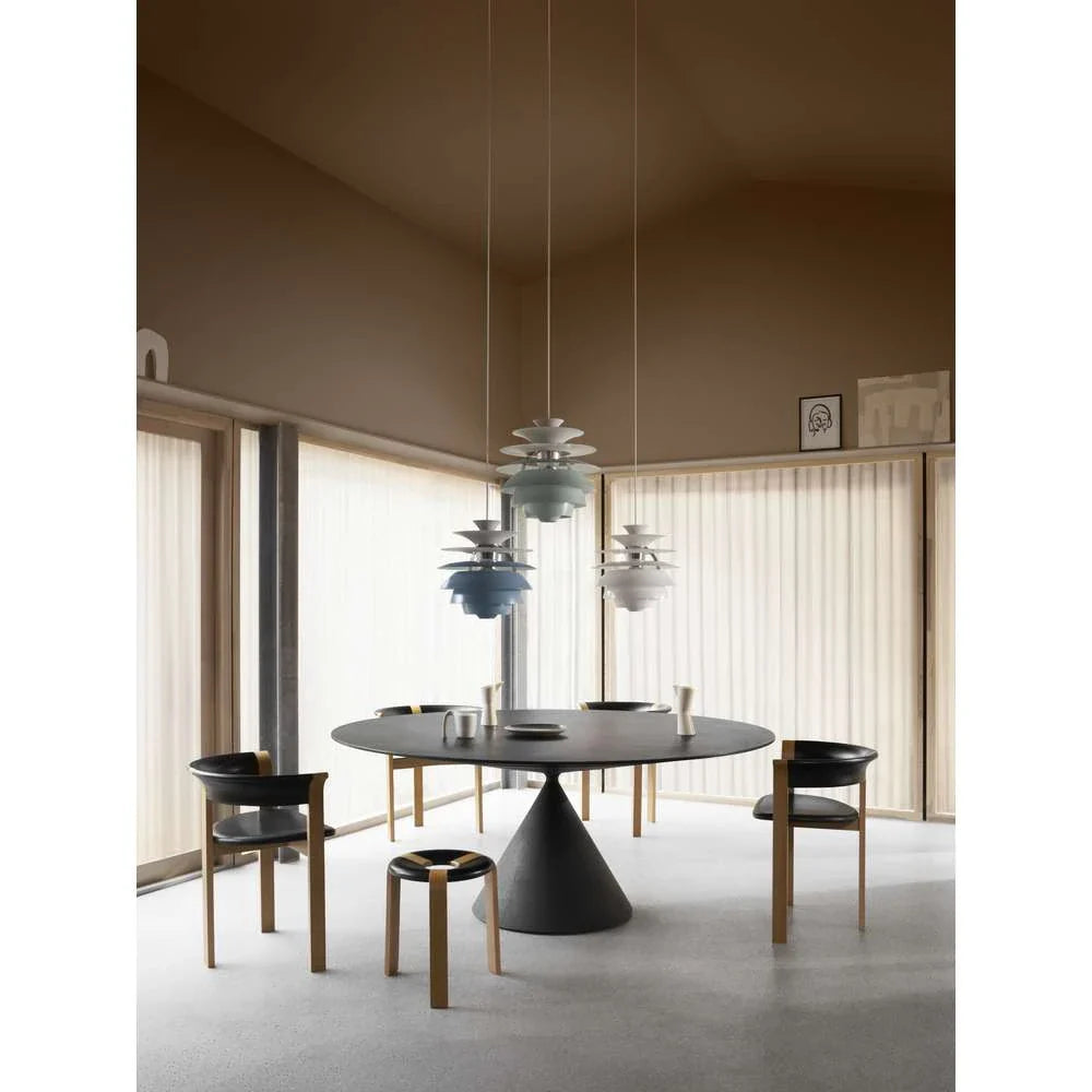 Louis Poulsen Ph Snowball Pendant, Verde Polvoriento/Cromo de Alto Brillo 