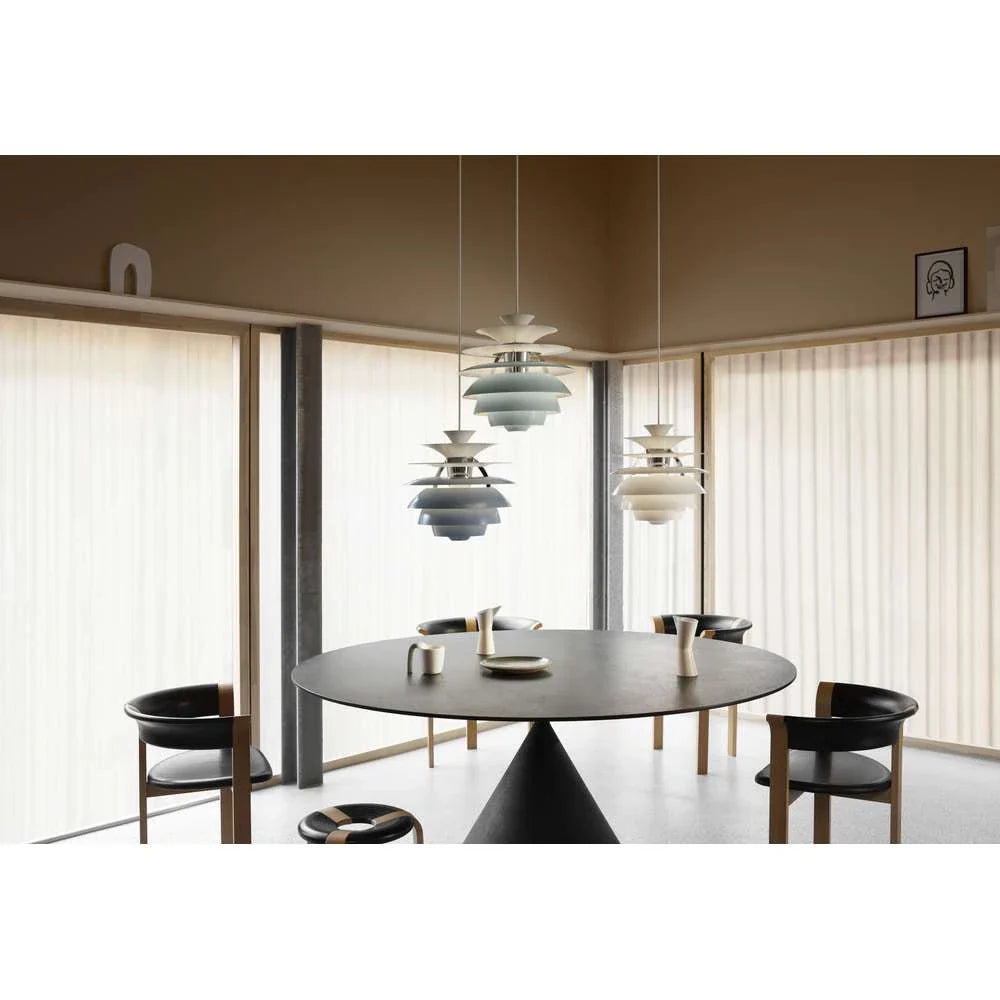 Louis Poulsen Ph Snowball Pendant, Verde Polvoriento/Cromo de Alto Brillo 