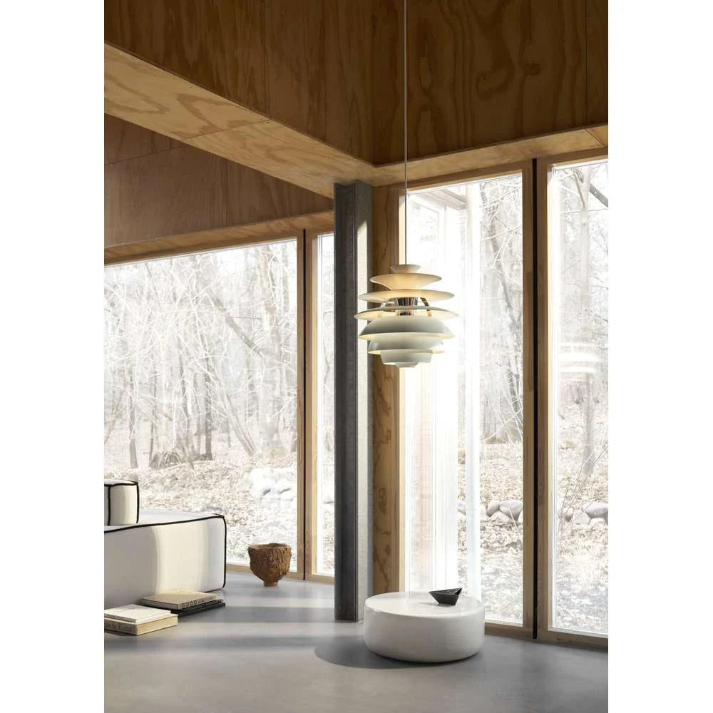Louis Poulsen Ph Snowball Pendant, Verde Polvoriento/Cromo de Alto Brillo 