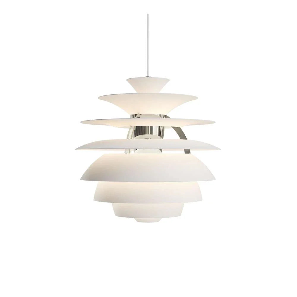 Louis Poulsen Ph Snowball Pendant, Blanco Suave/Cromado de Alto Brillo 