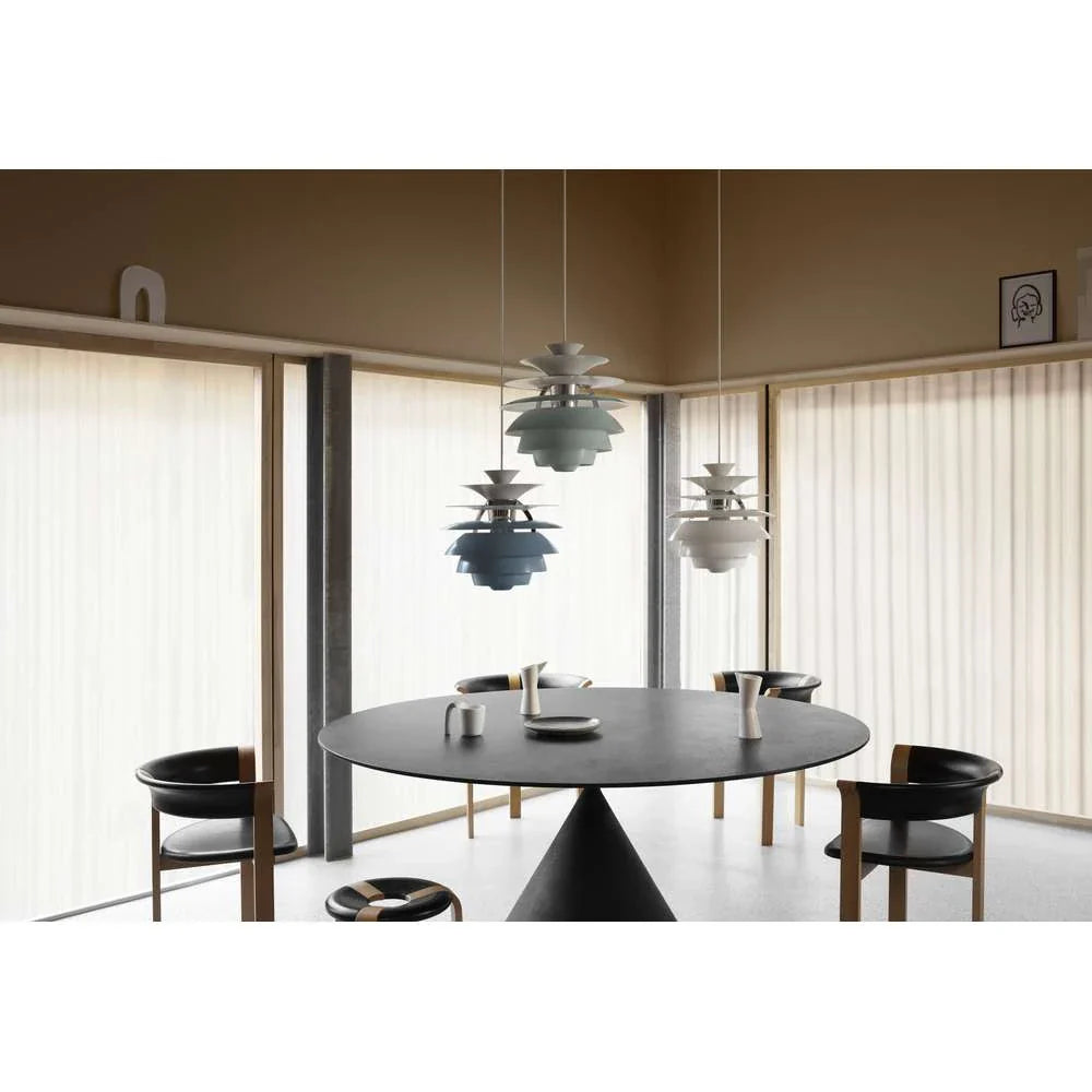 Louis Poulsen Ph Snowball Pendant, Blanco Suave/Cromado de Alto Brillo 