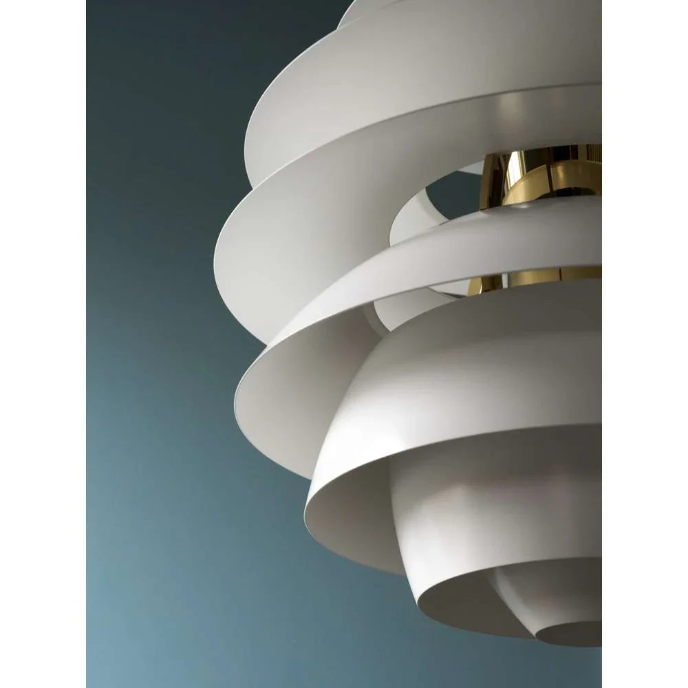 Louis Poulsen Ph Snowball Pendant, Blanco Suave/Cromado de Alto Brillo 