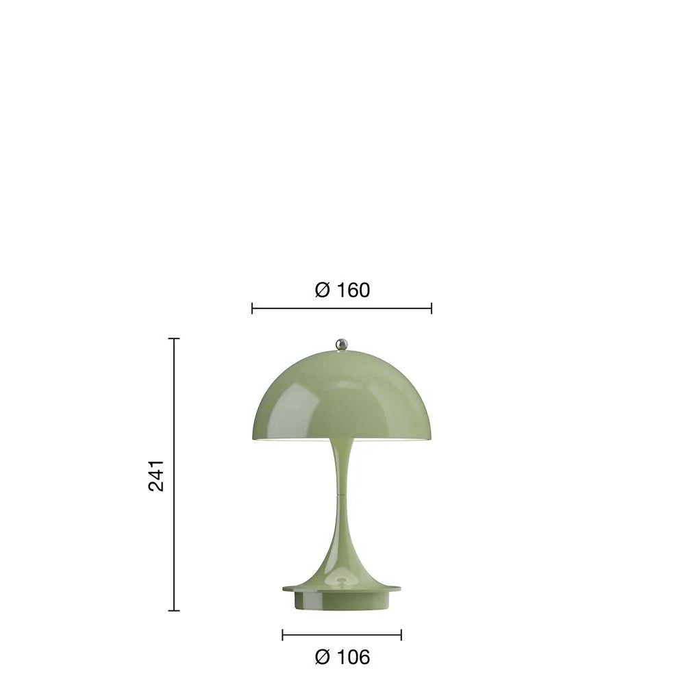Louis Poulsen Panthella 160 Bærbar Bordlampe V3, Uigennemsigtig Mosgrøn 