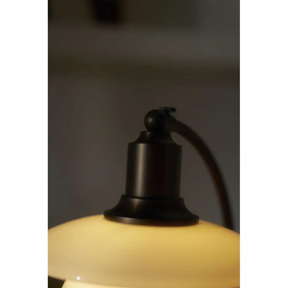 Louis Poulsen Ph 2/2 Luna Table Lamp, Aged Brass/Opal Glass