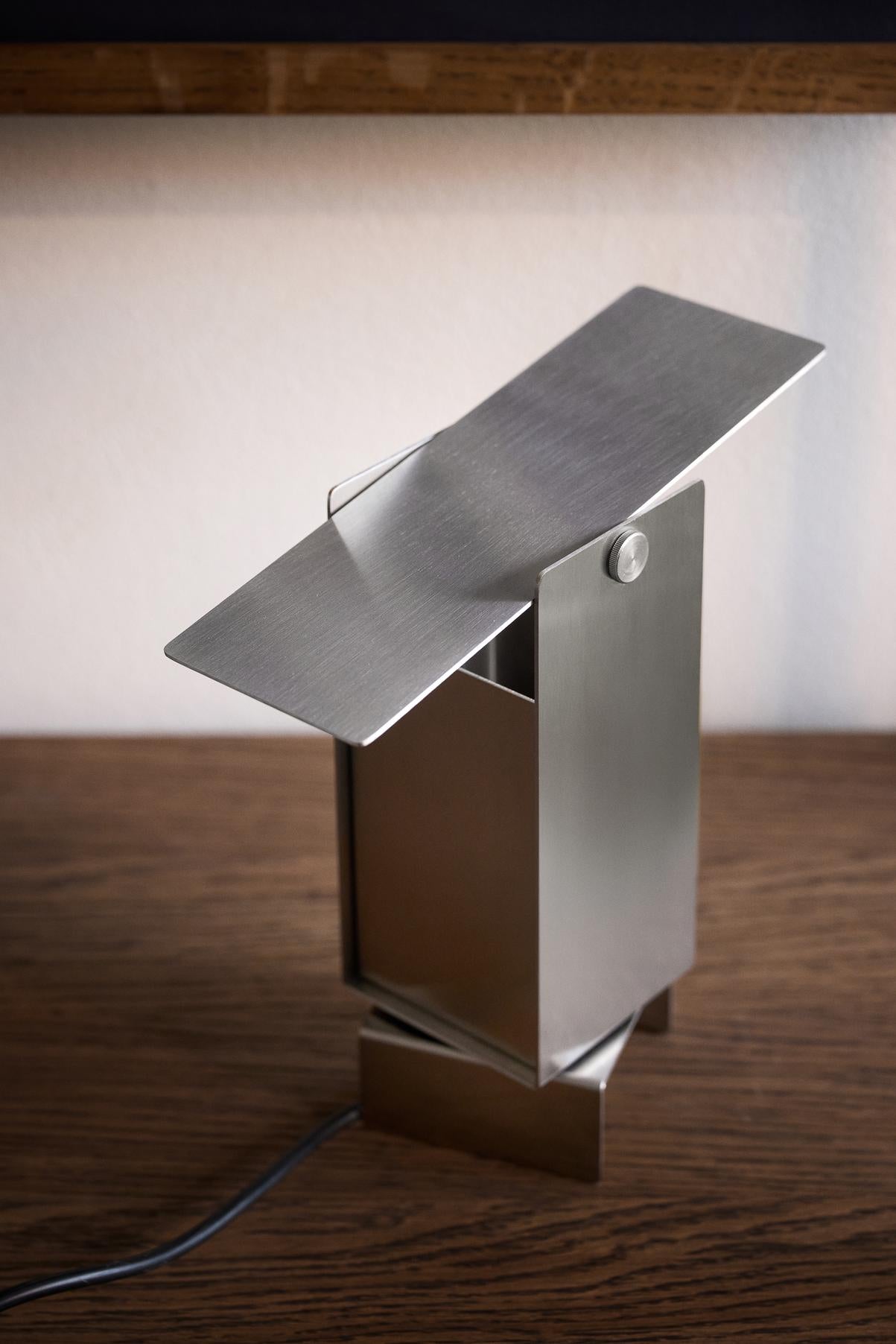 Moebe Pivoting Table Lamp, Stainless Steel