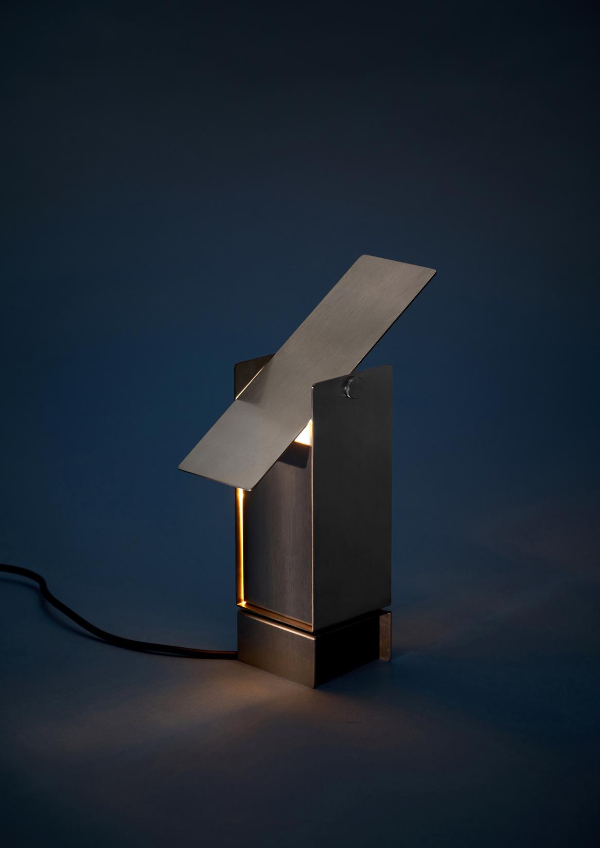 Moebe Pivoting Table Lamp, Stainless Steel
