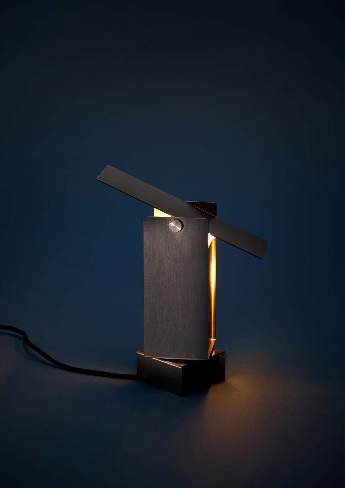 Moebe Pivoting Table Lamp, Stainless Steel