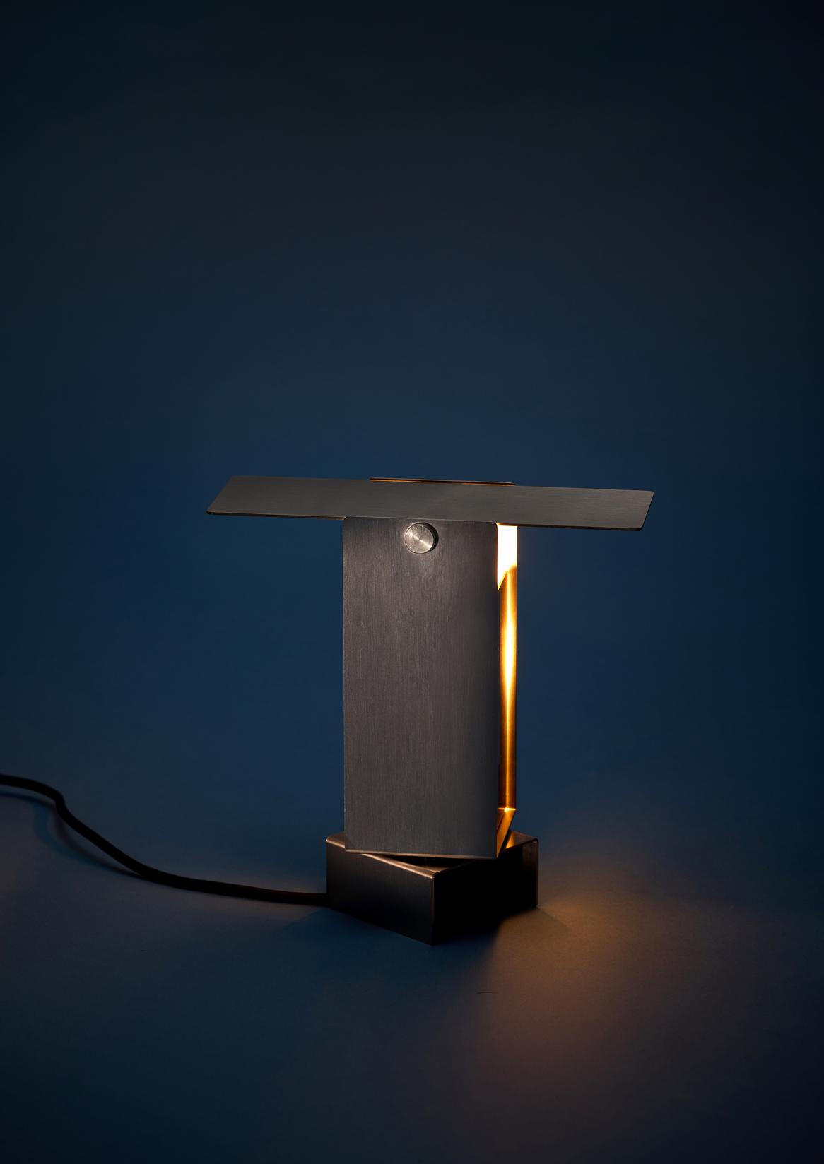 Moebe Pivoting Table Lamp, Stainless Steel