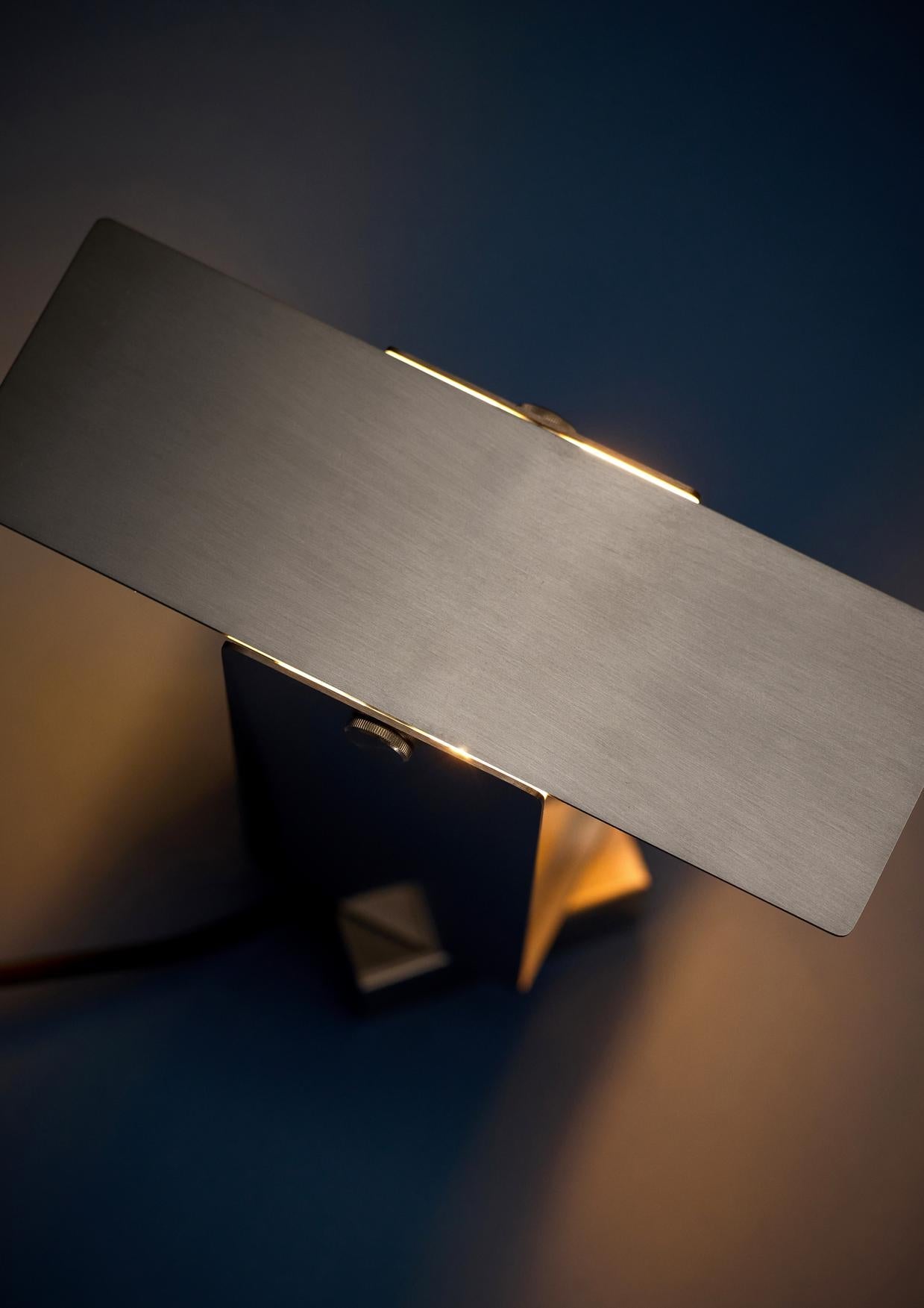 Moebe Pivoting Table Lamp, Stainless Steel