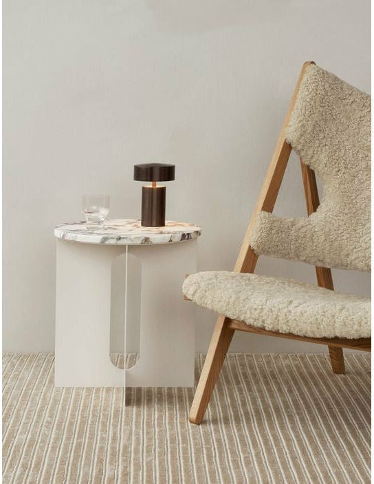 Audo Copenhagen Androgyne side bordplade, krystalrose marmor