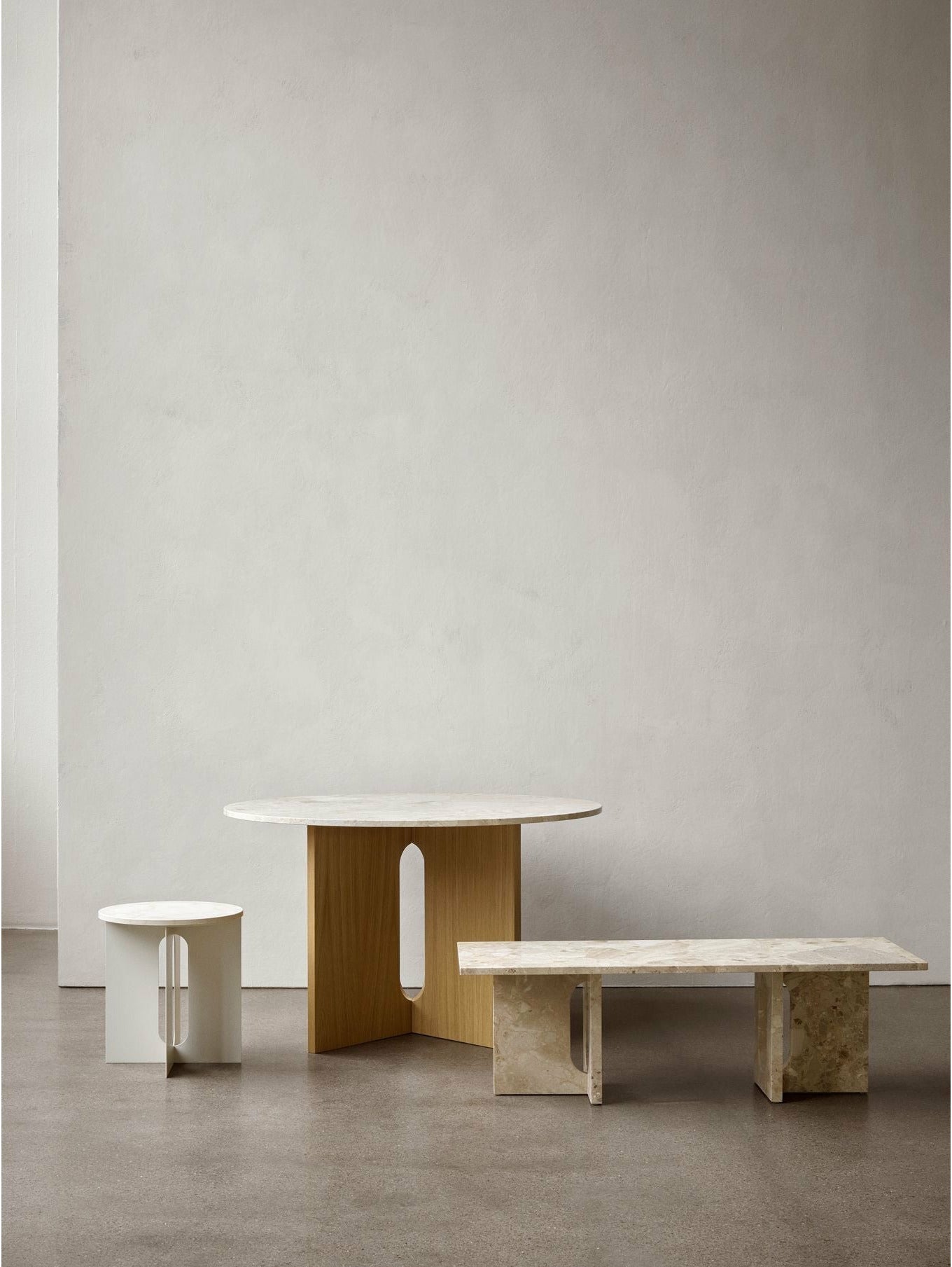 Audo Copenhagen Androgyne side bordplade, krystalrose marmor