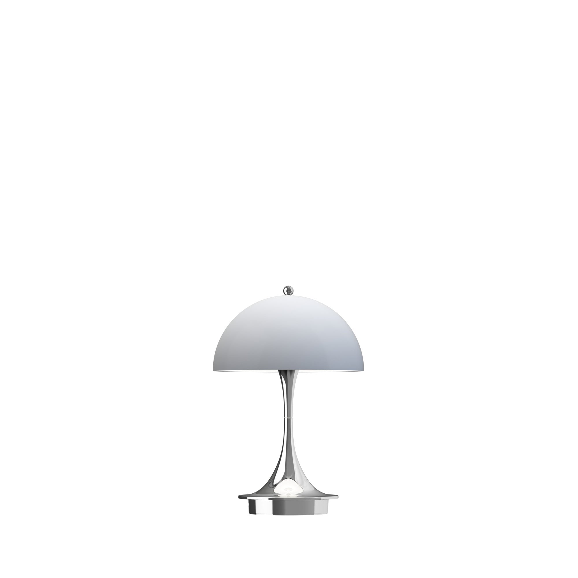 Louis Poulsen Panthella 160 Portable Table Lamp V3, Chrome Opal Blue Grey