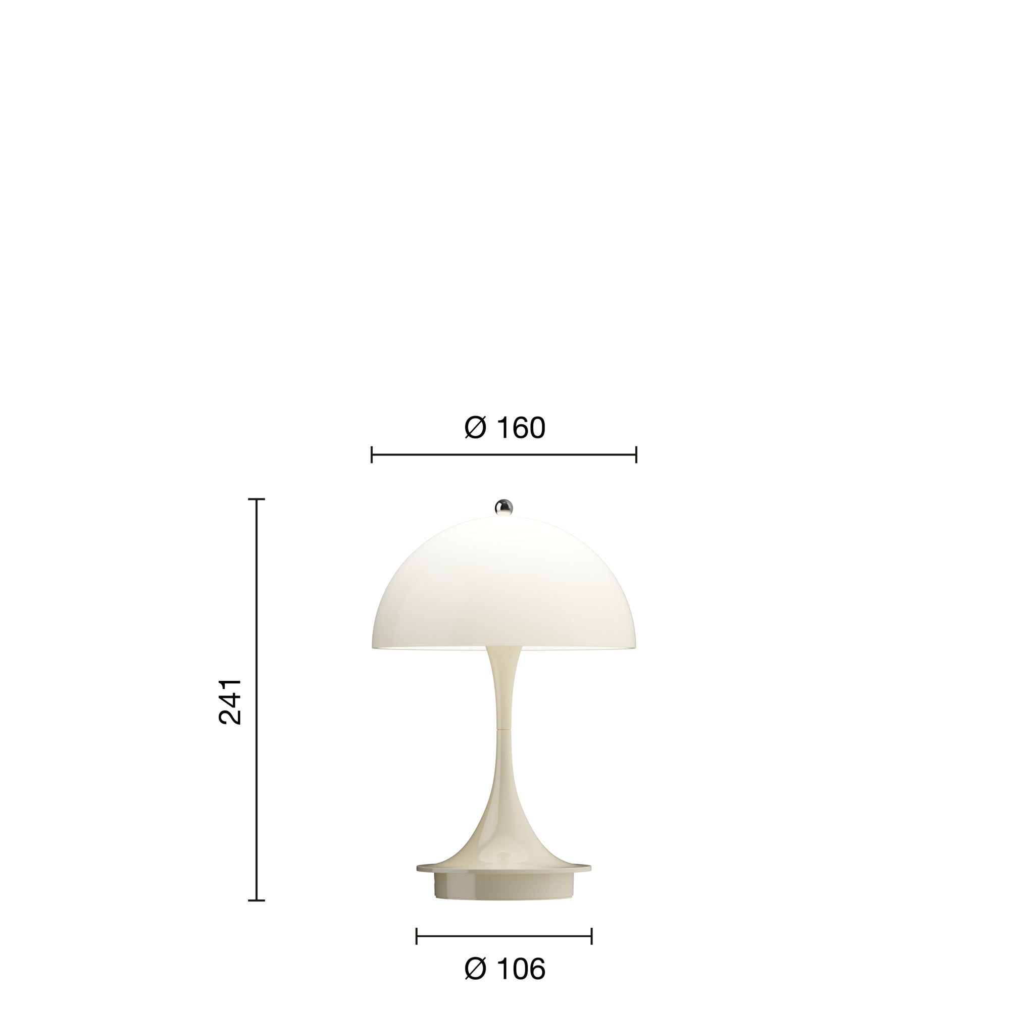 Louis Poulsen Panthella 160 Portable Table Lamp V3, Opal Beige