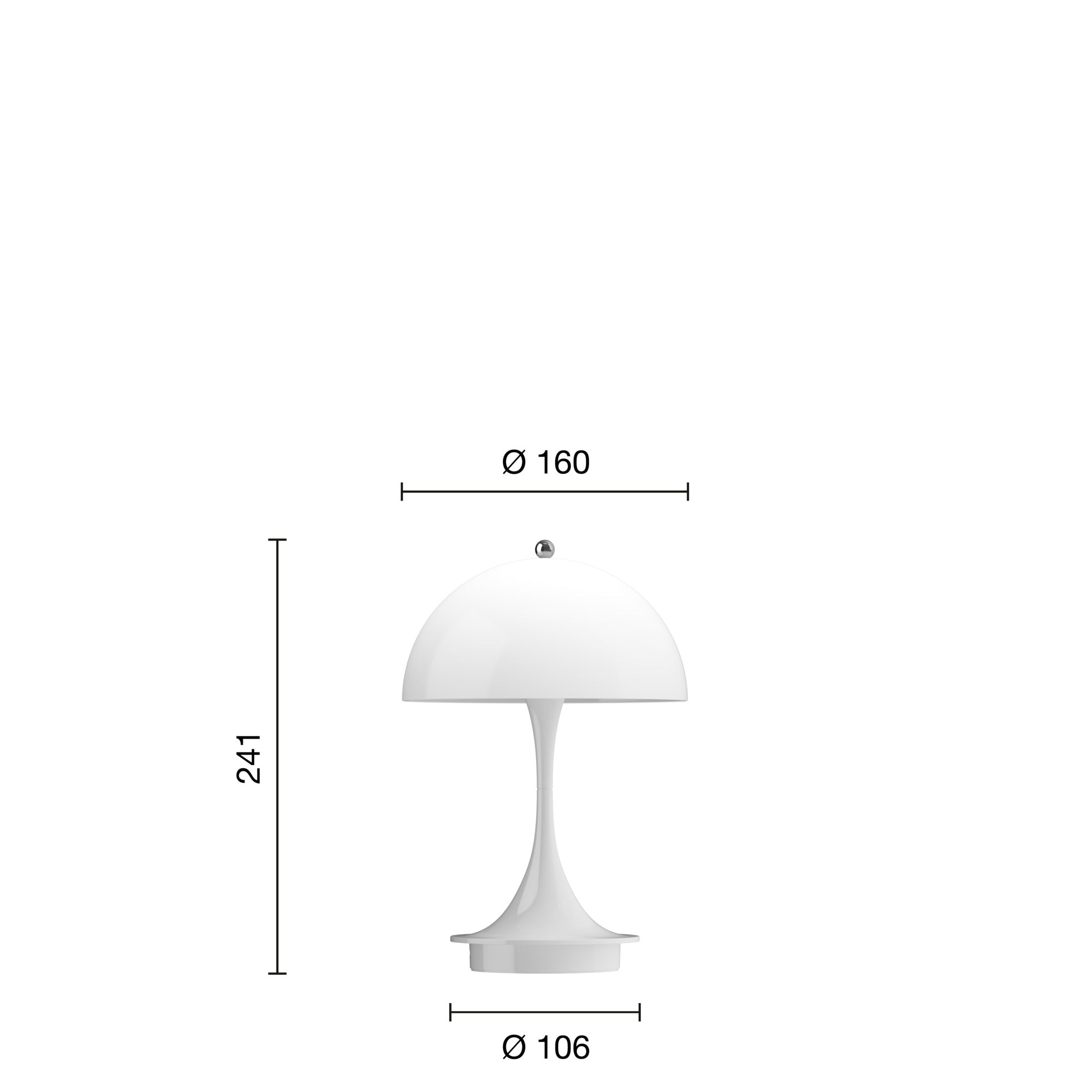 Louis Poulsen Panthella 160 Portable Table Lamp V3, Opal White