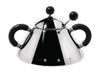 Alessi 9097 sukkerskål med ske, sort