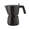Alessi Moka espresso kaffemaskine sort, 6 kop