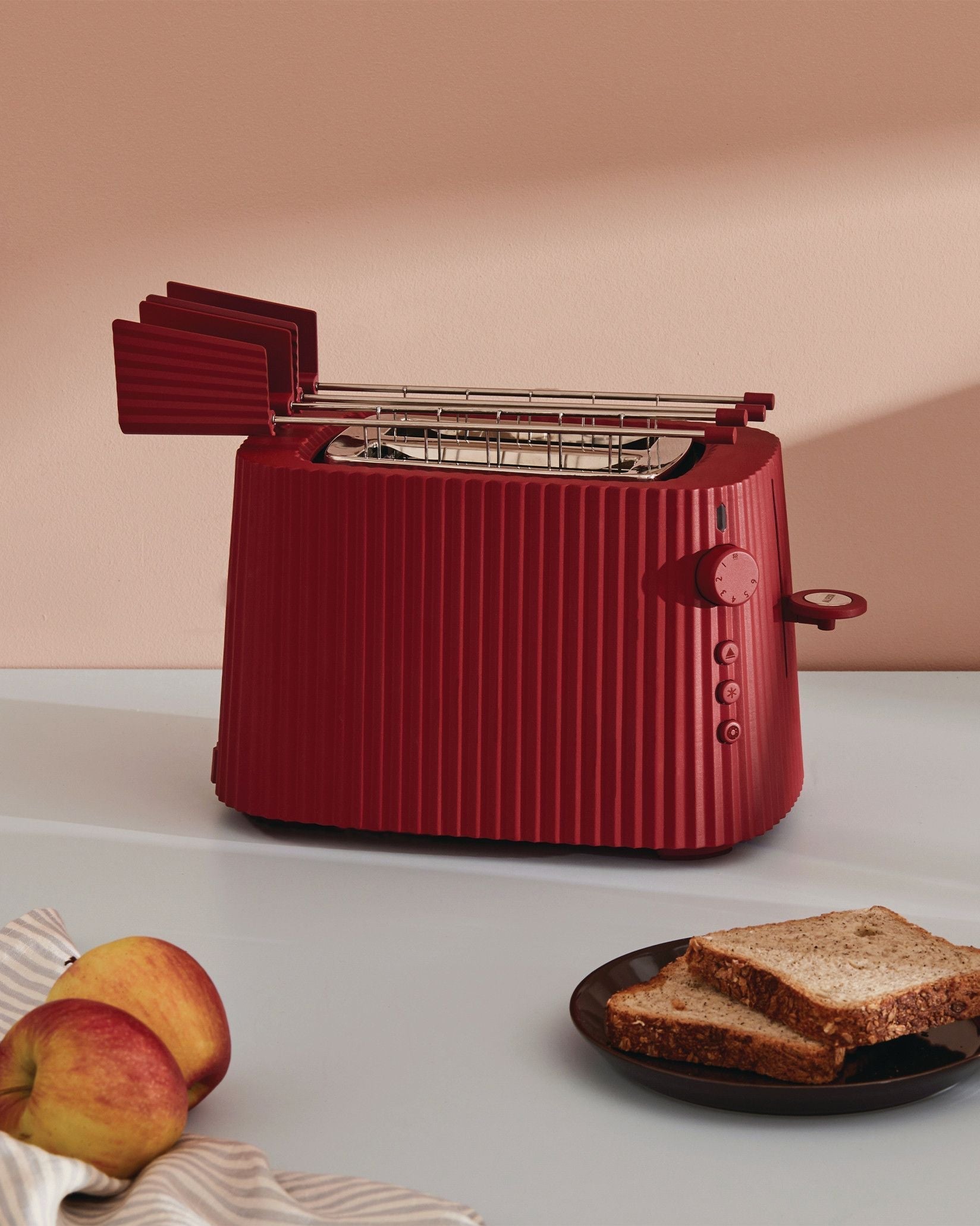 [product_category]-Alessi Plissé Set Of Two Toaster Racks, Red-Alessi-8003299465279-MDL08RA R-ALE-2