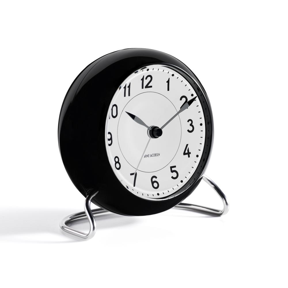 [product_category]-Arne Jacobsen Station Table Clock With Alarm, Black-Arne Jacobsen-5709513436720-43672-ARN-2