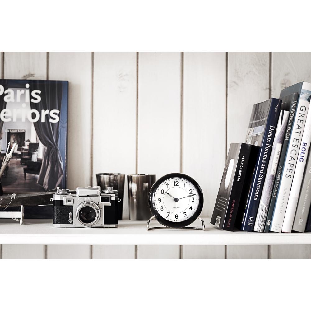 [product_category]-Arne Jacobsen Station Table Clock With Alarm, Black-Arne Jacobsen-5709513436720-43672-ARN-3