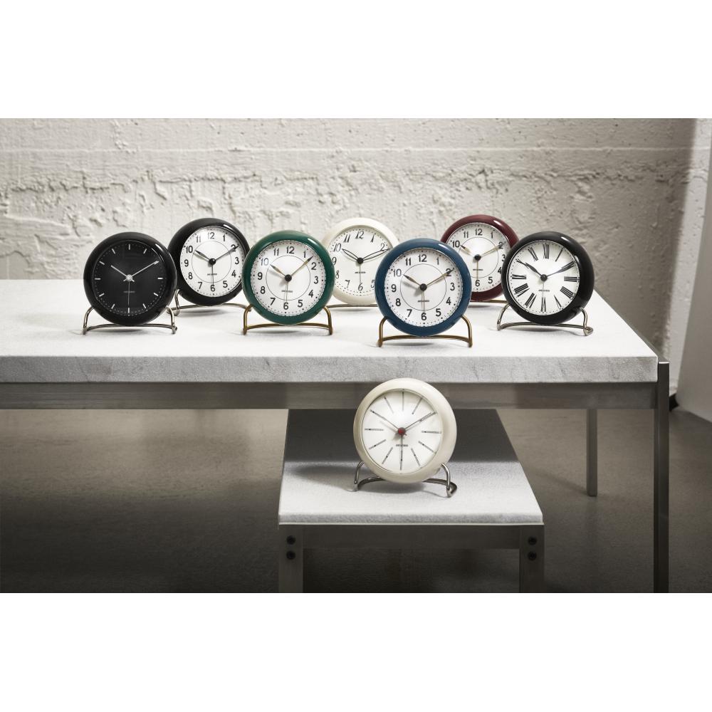 [product_category]-Arne Jacobsen Station Table Clock With Alarm, Bordeaux-Arne Jacobsen-5709513436768-43676-ARN-4