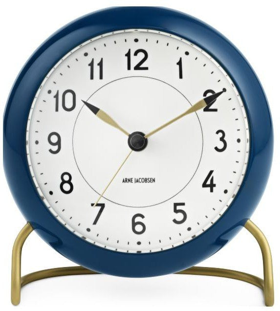 [product_category]-Arne Jacobsen Station Table Clock With Alarm, Petrol-Arne Jacobsen-5709513436782-43678-ARN-1