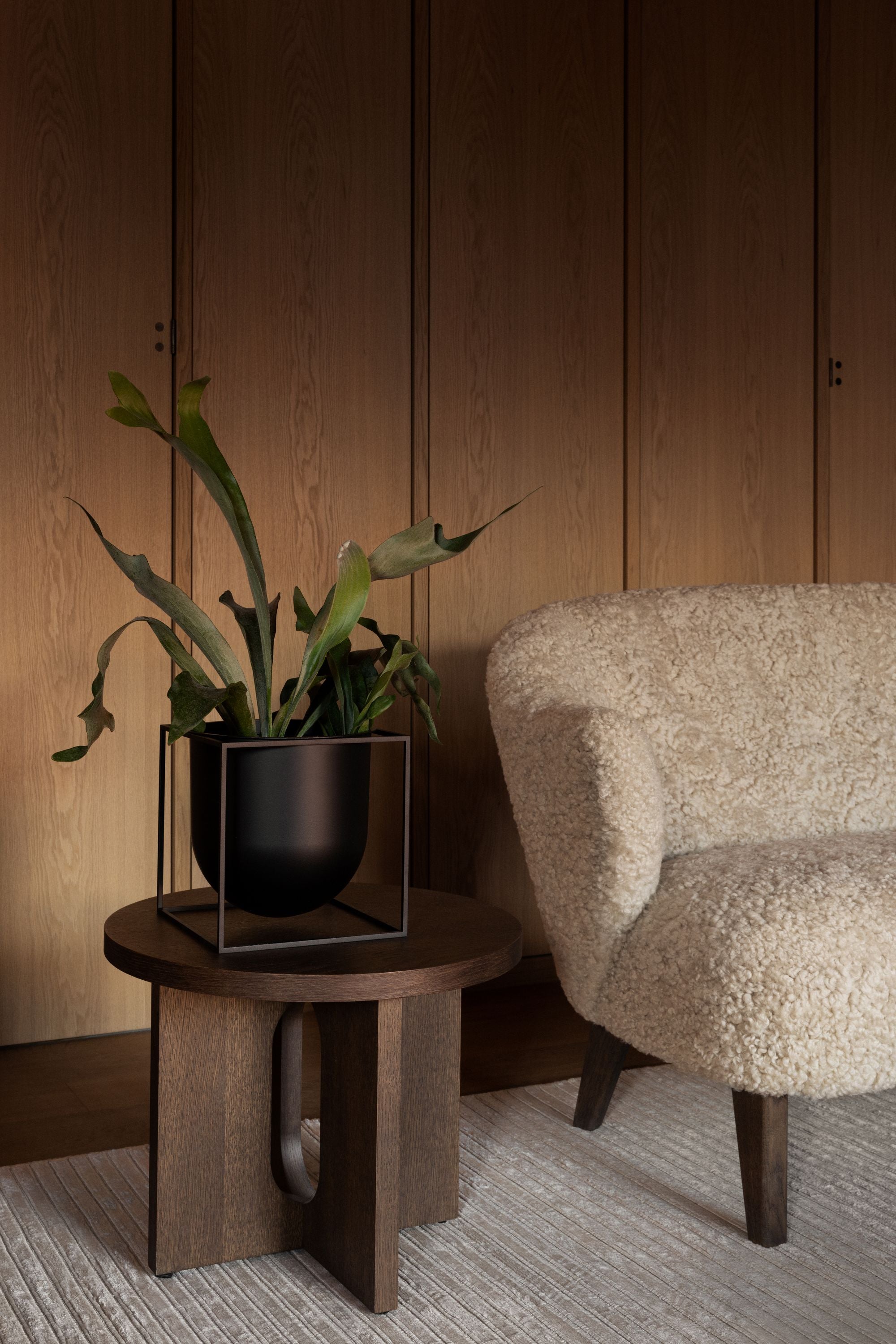 Audo Copenhagen Ingeborg Armchair Buttons Vegetal With Footstool, Sacho Zero 1/Smoked Oak