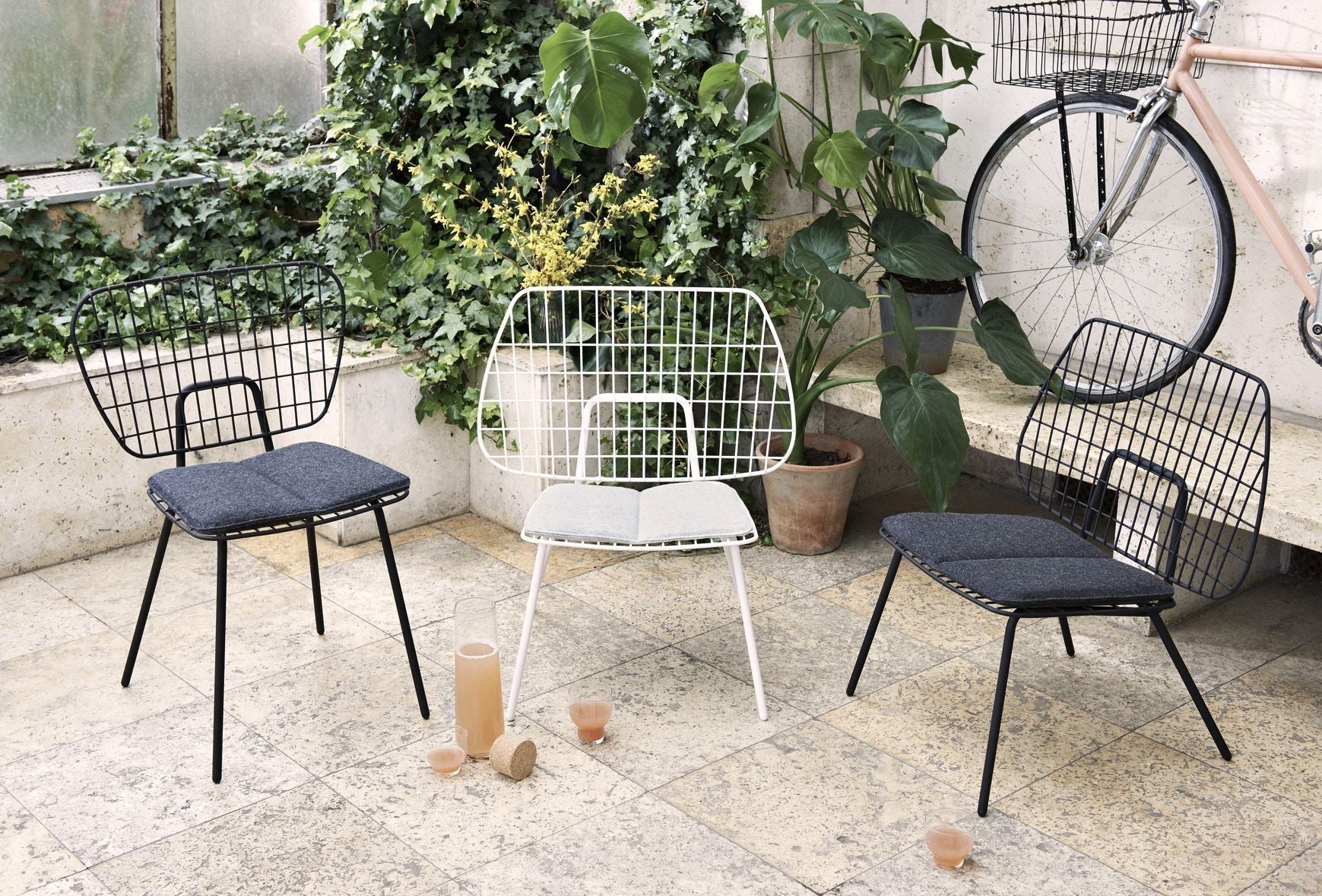 Audo Copenhagen Wm String Seat Pushion Outdoor/Lounge, mørkegrå