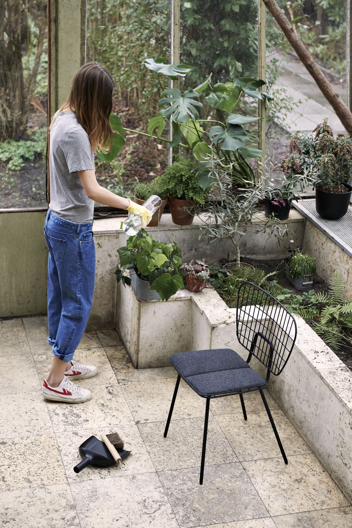 Audo Copenhagen Wm String Seat Pushion Outdoor/Lounge, mørkegrå