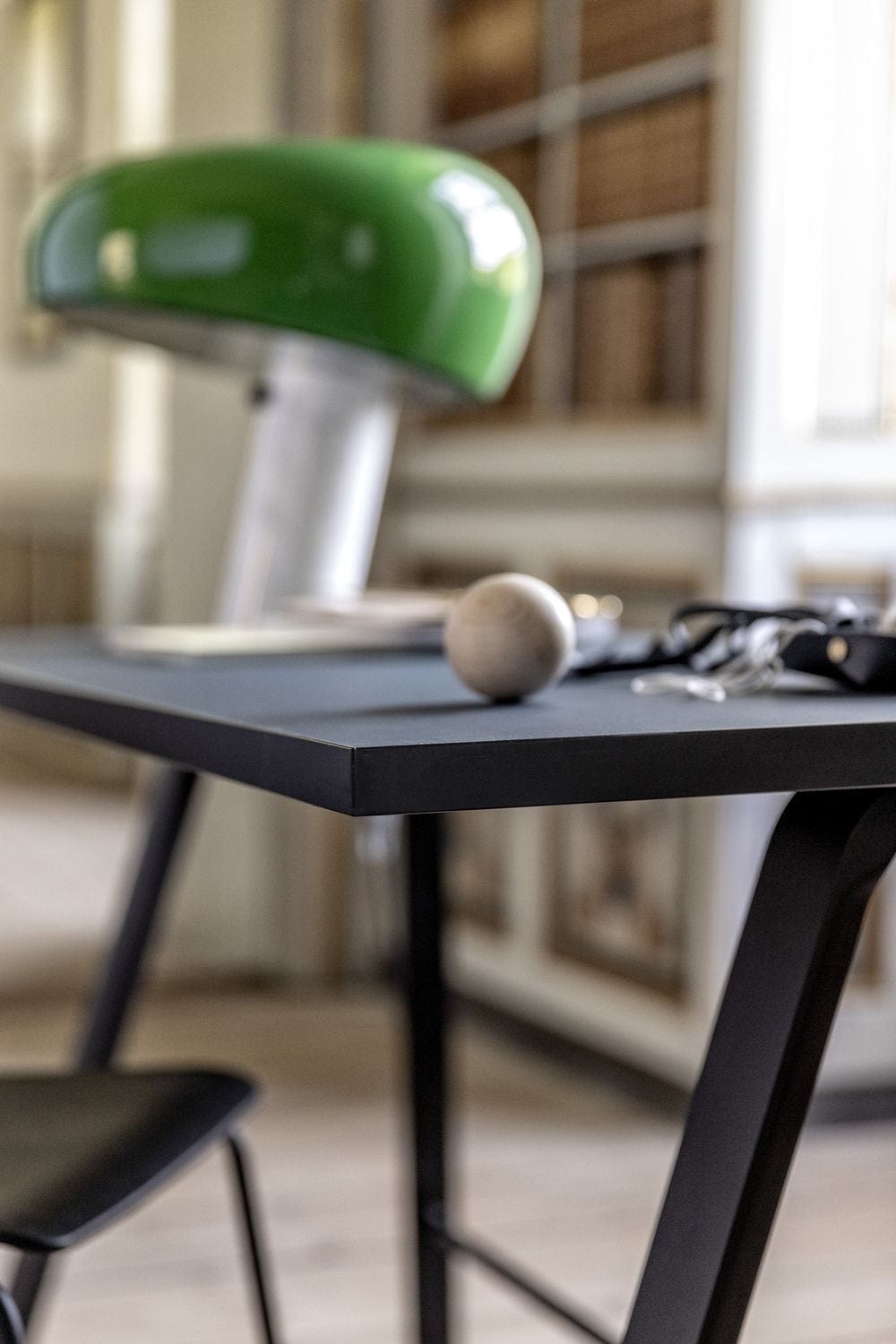 [product_category]-Bent Hansen Hemingway Desk With Drawer L 120 Cm, Matte Lacquered Oak/Smokey Blue Linoleum-Bent Hansen-5715457011176-130311WDU-BEN-11