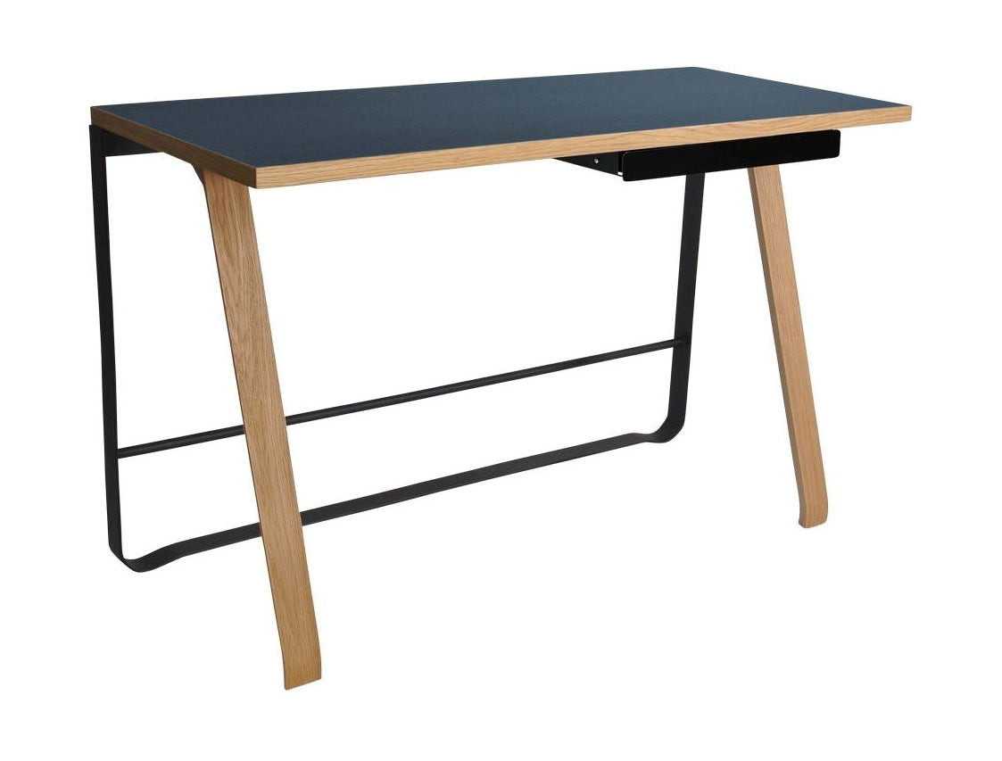 [product_category]-Bent Hansen Hemingway Desk With Drawer L 120 Cm, Matte Lacquered Oak/Smokey Blue Linoleum-Bent Hansen-5715457011176-130311WDU-BEN-1