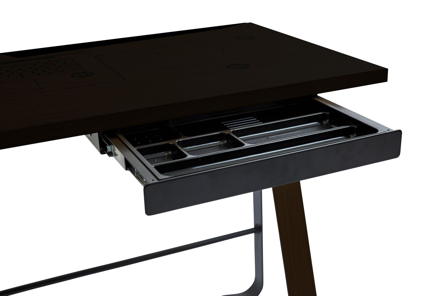 [product_category]-Bent Hansen Hemingway Desk With Drawer L 120 Cm, Matte Lacquered Oak/Smokey Blue Linoleum-Bent Hansen-5715457011176-130311WDU-BEN-3