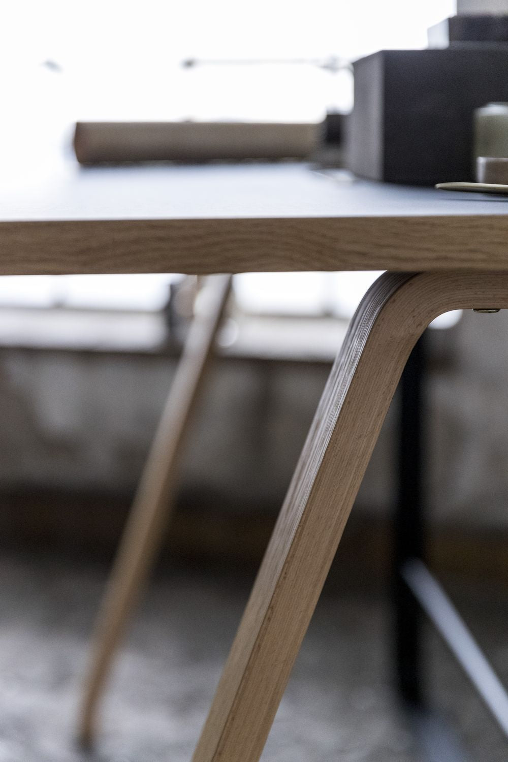 [product_category]-Bent Hansen Hemingway Desk With Drawer L 120 Cm, Matte Lacquered Oak/Smokey Blue Linoleum-Bent Hansen-5715457011176-130311WDU-BEN-7