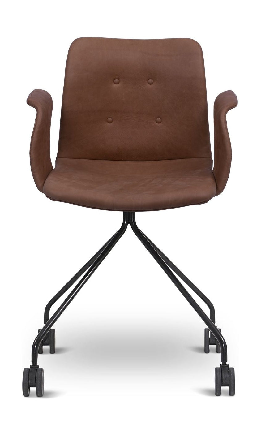 [product_category]-Bent Hansen Primum Chair With Armrests Black Wheel Frame, Brown Davos Leather-Bent Hansen-5715457193834-286276p_5000-03-03-BEN-1