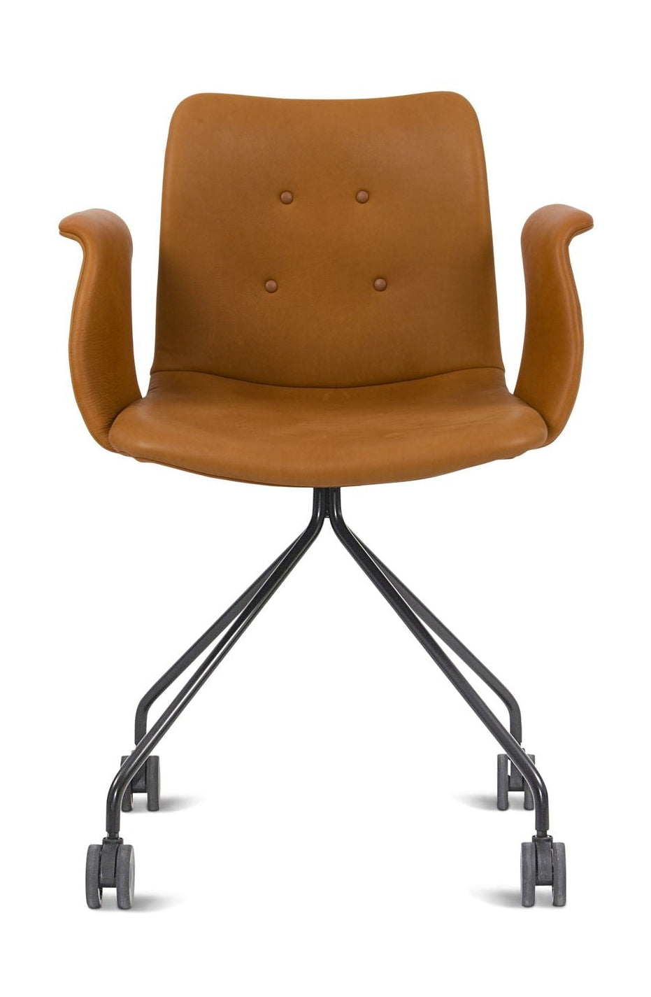[product_category]-Bent Hansen Primum Chair With Armrests Black Wheel Frame, Cognac Adrian Leather-Bent Hansen-5715457193858-286276p_9999-02-02-BEN-1