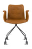 Bent Hansen Primum Chair With Armrests Black Wheel Frame, Cognac Adrian Leather