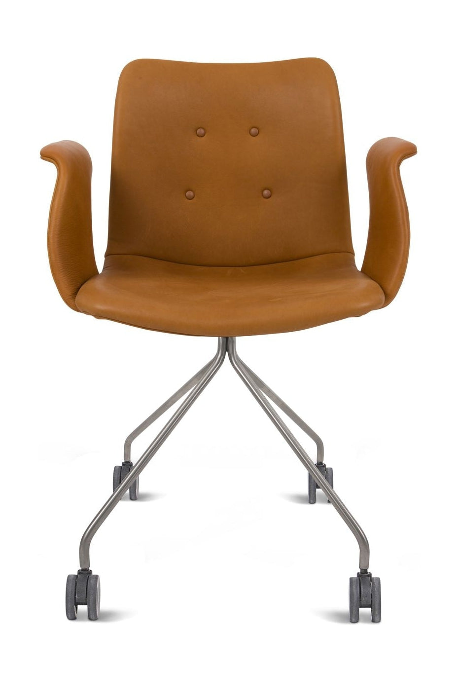 [product_category]-Bent Hansen Primum Chair With Armrests Stainless Steel Wheel Frame, Cognac Adrian Leather-Bent Hansen-5715457198099-286278p_9999-02-02-BEN-1