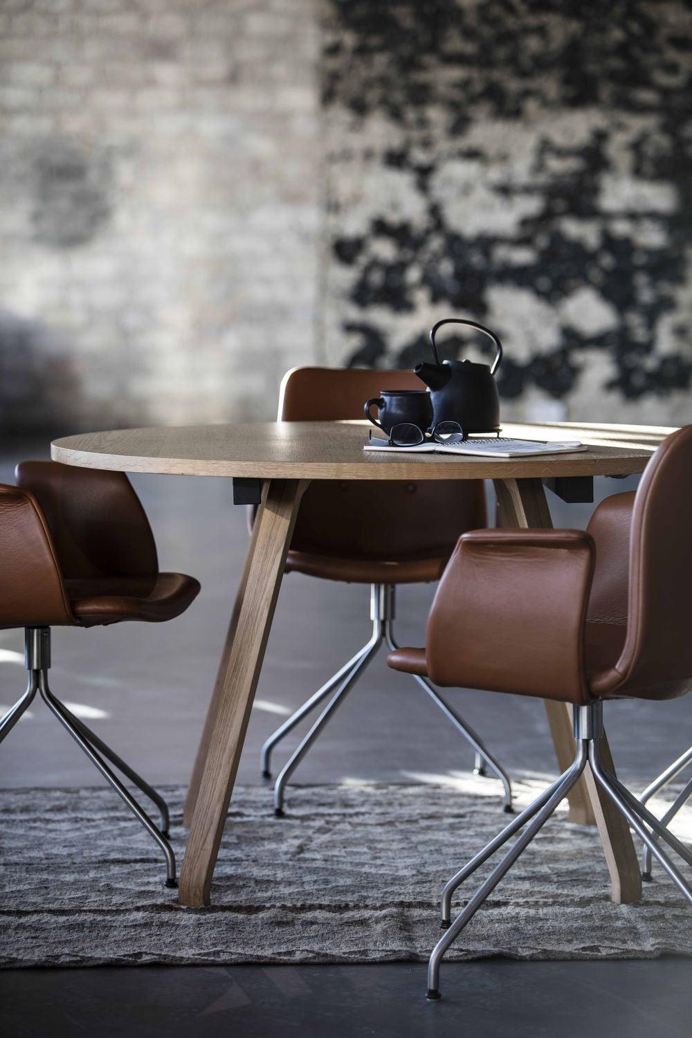 [product_category]-Bent Hansen Primum Table, Table Legs In Black Powder Coated Steel/Countertop In Black Linoleum-Bent Hansen-5715457331991-32BLI572U-BEN-3