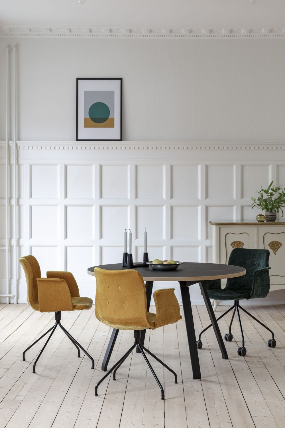 [product_category]-Bent Hansen Primum Table, Table Legs In Black Powder Coated Steel/Countertop In Black Linoleum-Bent Hansen-5715457331991-32BLI572U-BEN-5