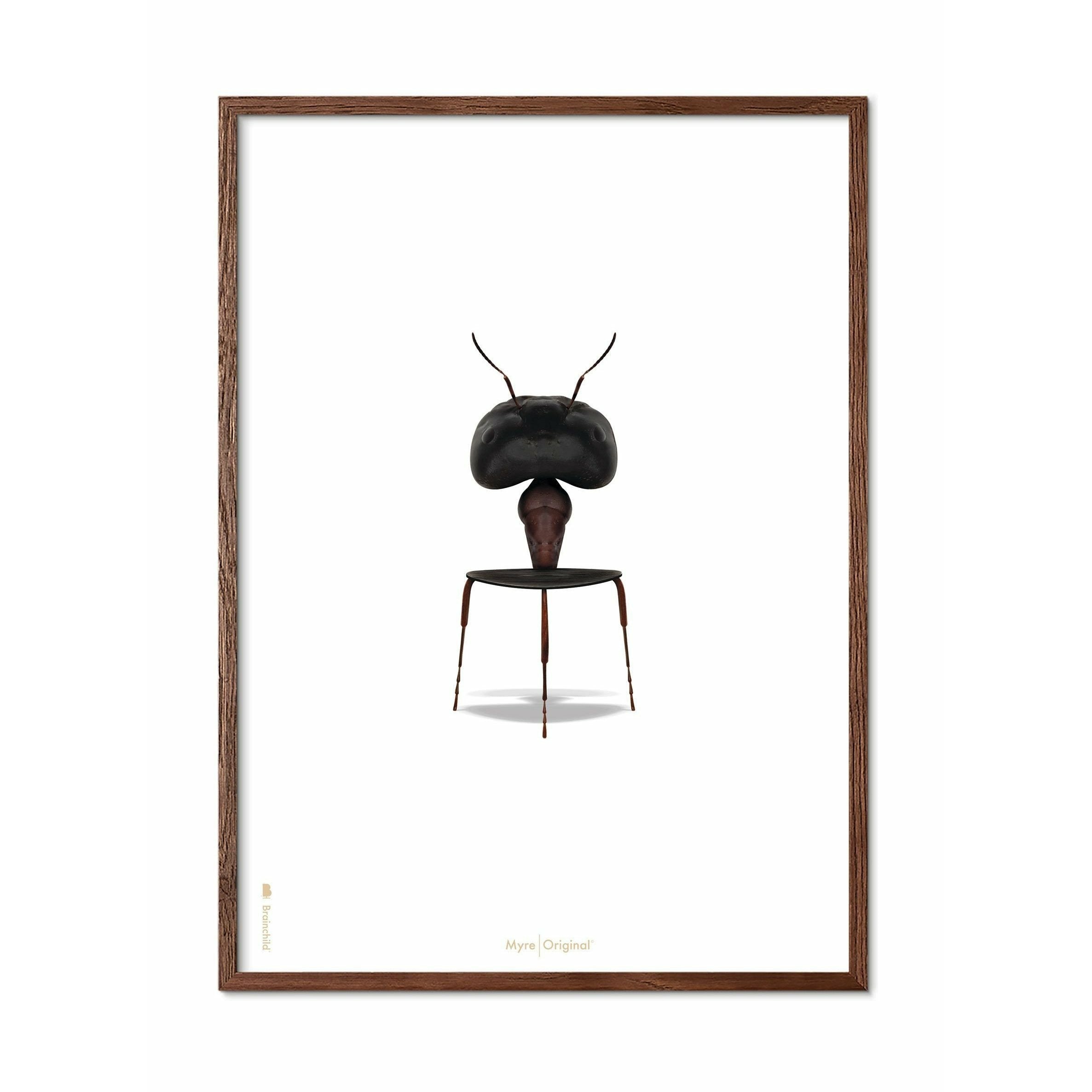 [product_category]-Brainchild Ant Classic Poster, Dark Wood Frame A5, White Background-Brainchild-41001-B-BRA-1