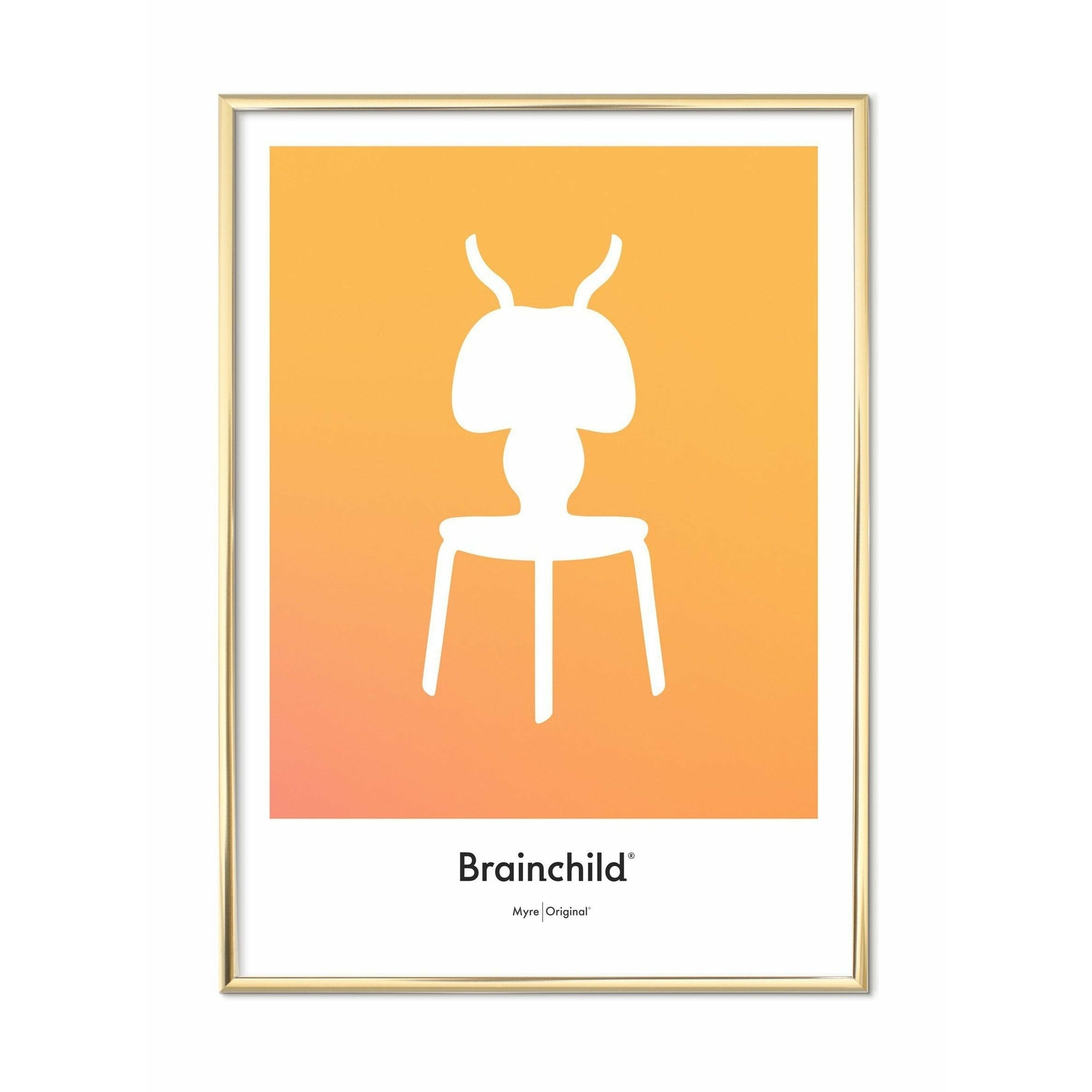 [product_category]-Brainchild Ant Design Icon Poster, Brass Colored Frame 50 X70 Cm, Yellow-Brainchild-IF-41003-D-BRA-1