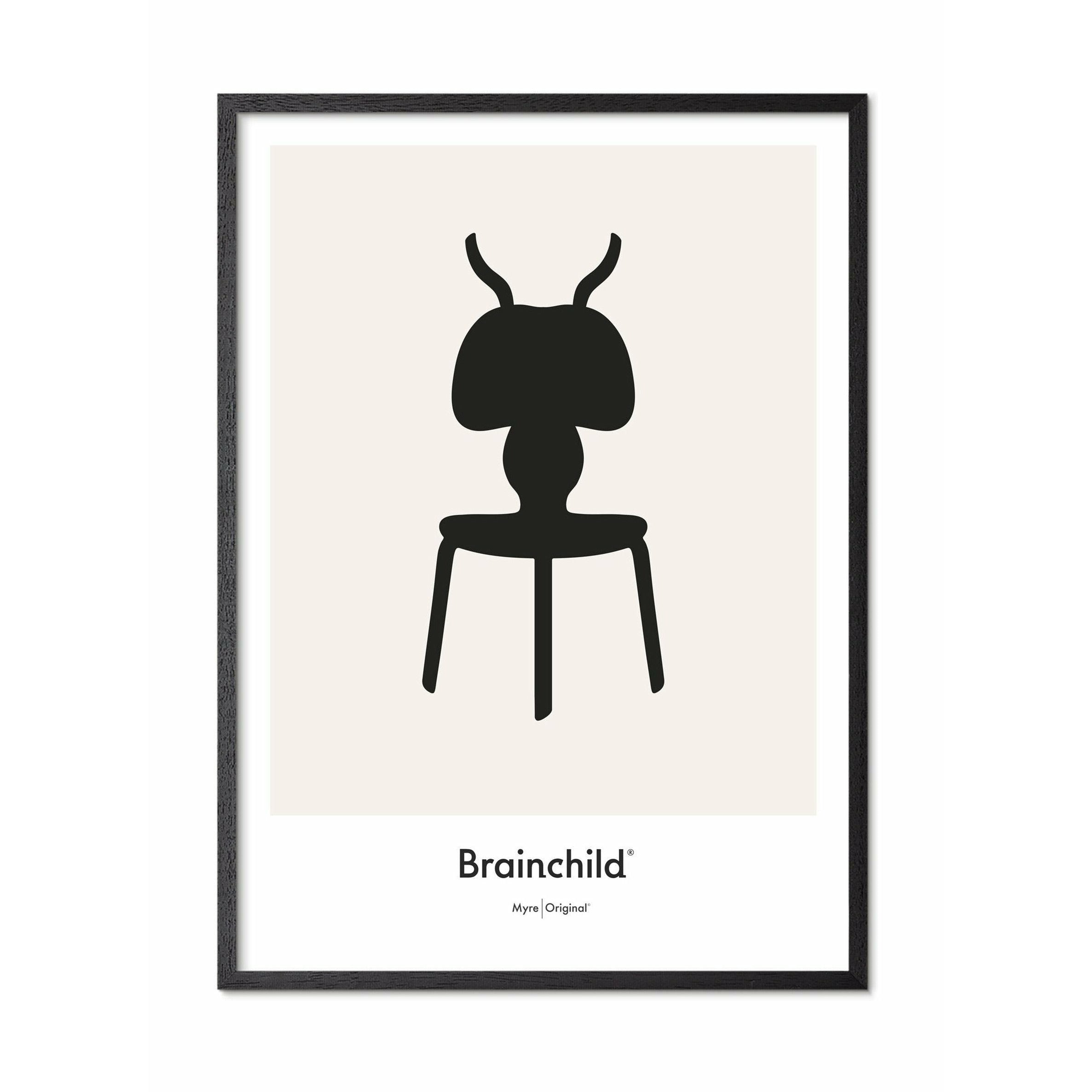 [product_category]-Brainchild Ant Design Icon Poster, Frame Made Of Black Lacquered Wood 30x40 Cm, Grey-Brainchild-IG-41002-C-BRA-1