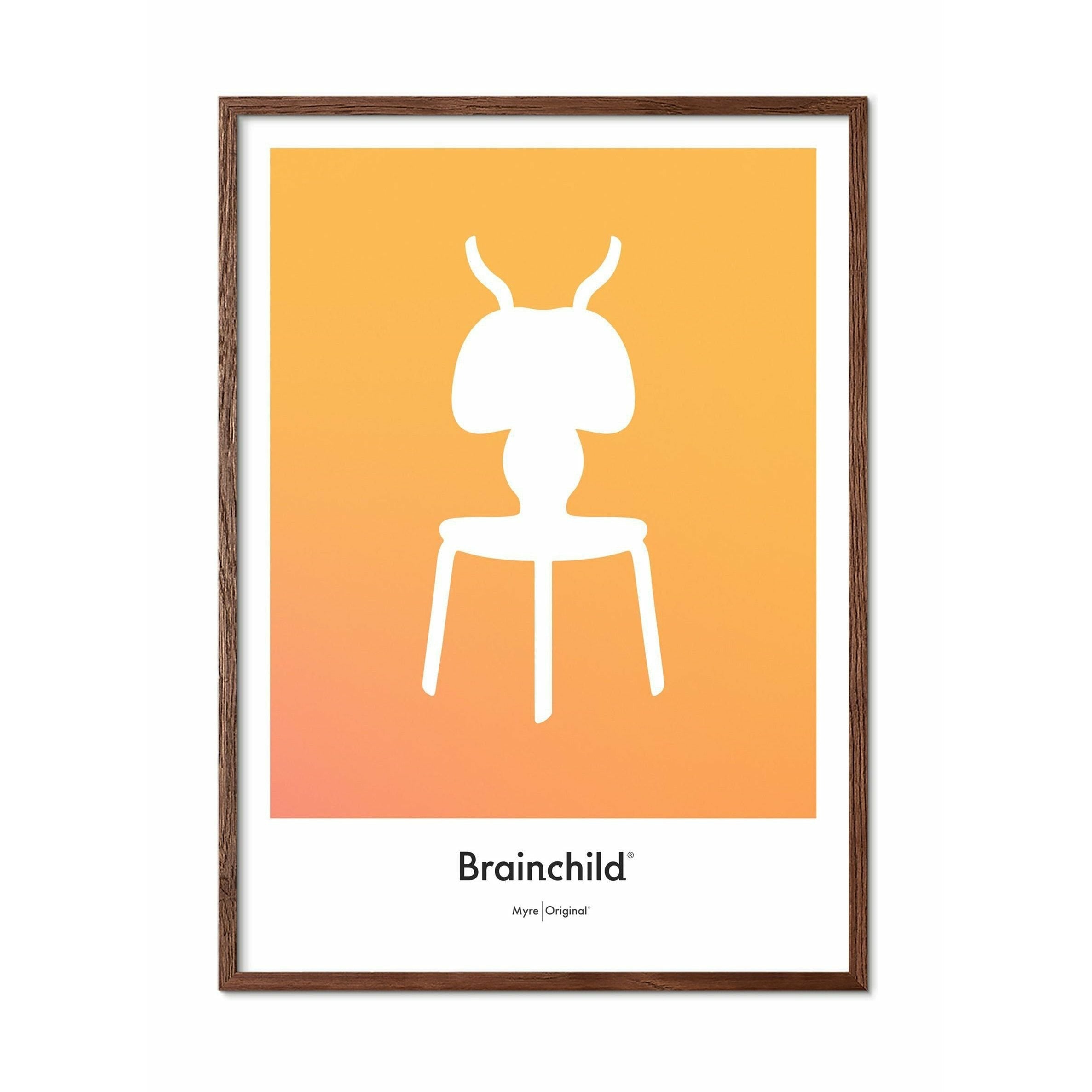 [product_category]-Brainchild Ant Design Icon Poster, Frame Made Of Dark Wood 30x40 Cm, Yellow-Brainchild-IF-41002-B-BRA-1