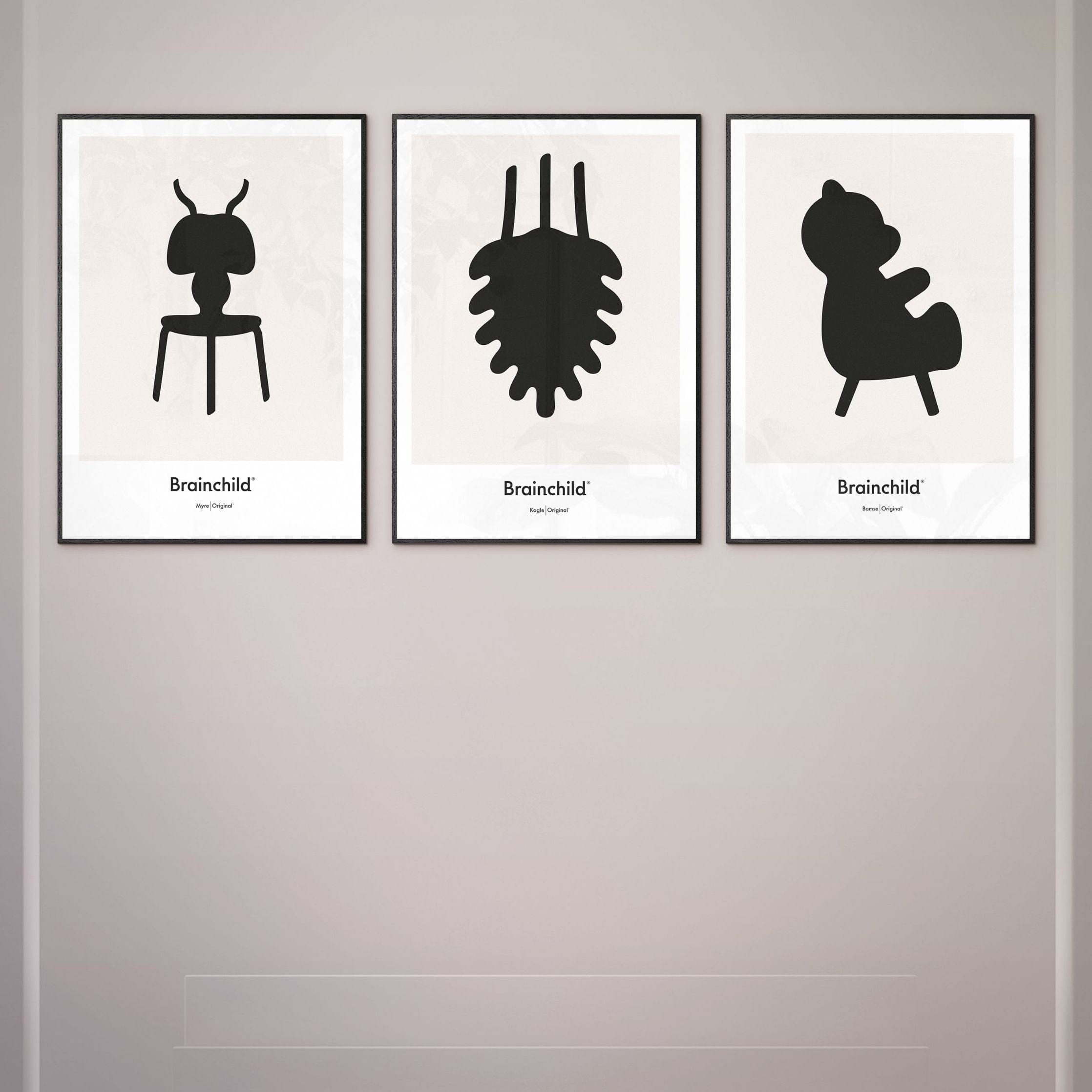 [product_category]-Brainchild Ant Design Icon Poster, Frame Made Of Dark Wood A5, Grey-Brainchild-IG-41001-B-BRA-6