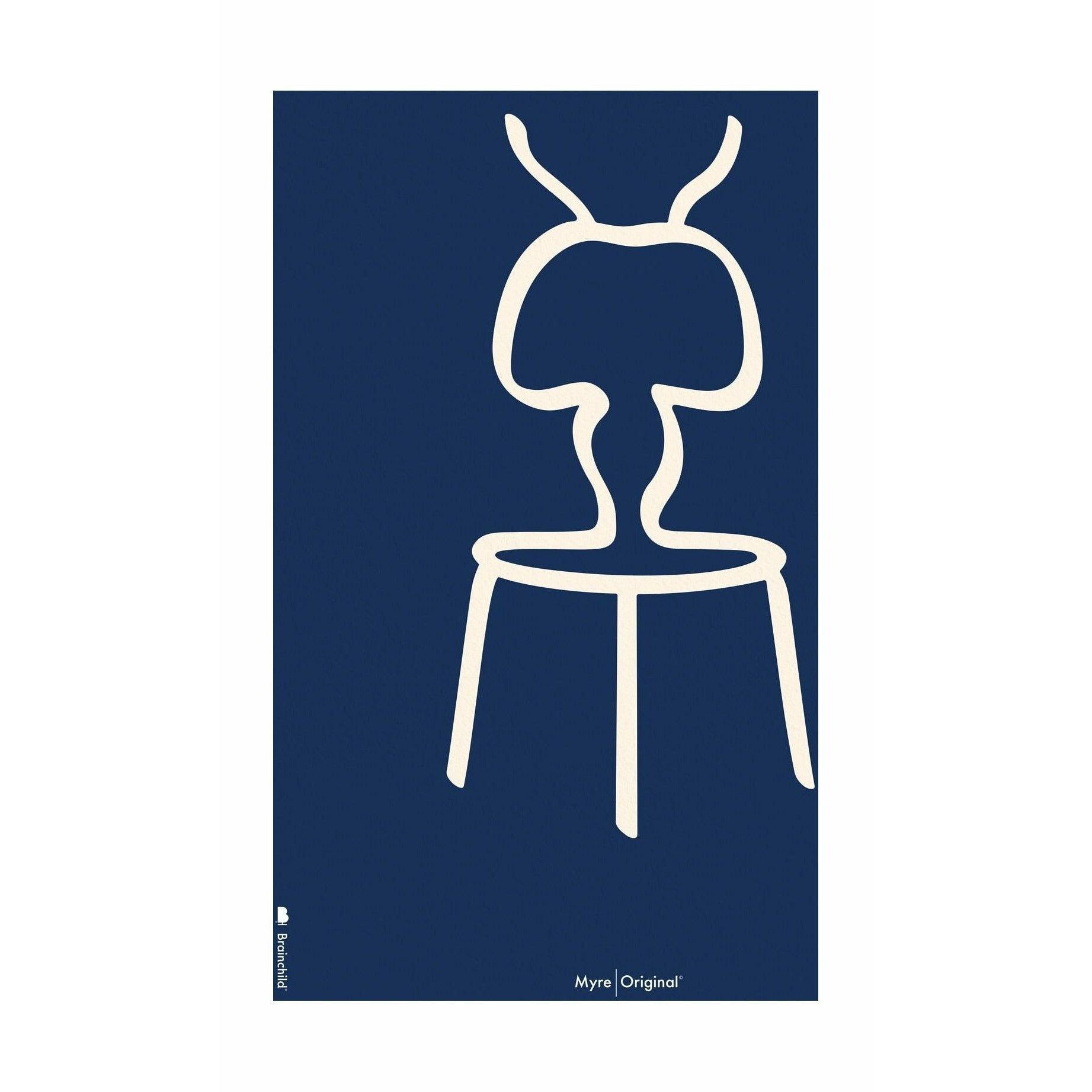 [product_category]-Brainchild Ant Line Poster Without Frame 30 X40 Cm, Blue Background-Brainchild-5713713200810-B-41002-BRA-1